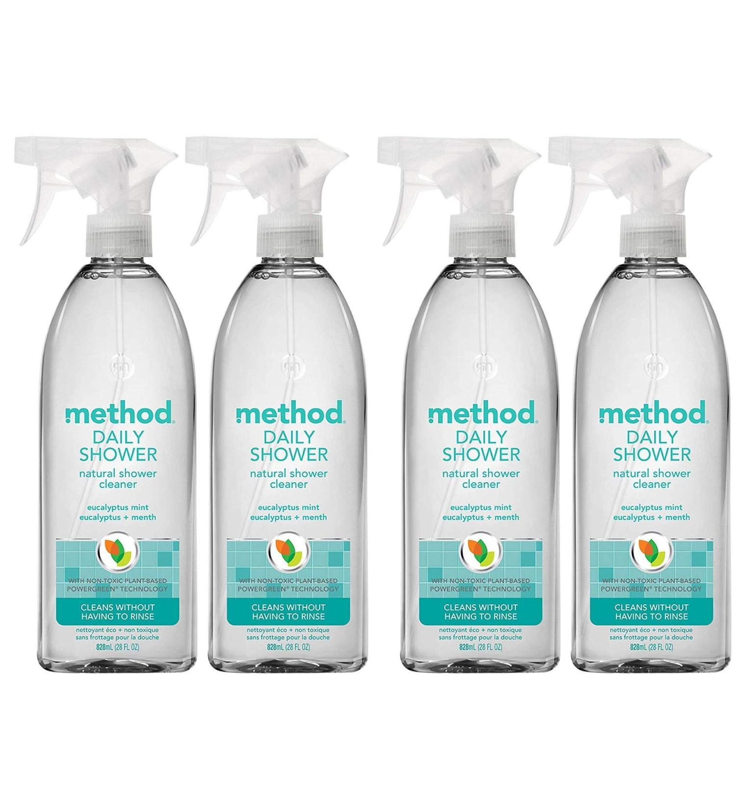 Method Naturally Derived Daily Shower Cleaner Spray, Eucalyptus Mint, 28 Ounce (4 pack)