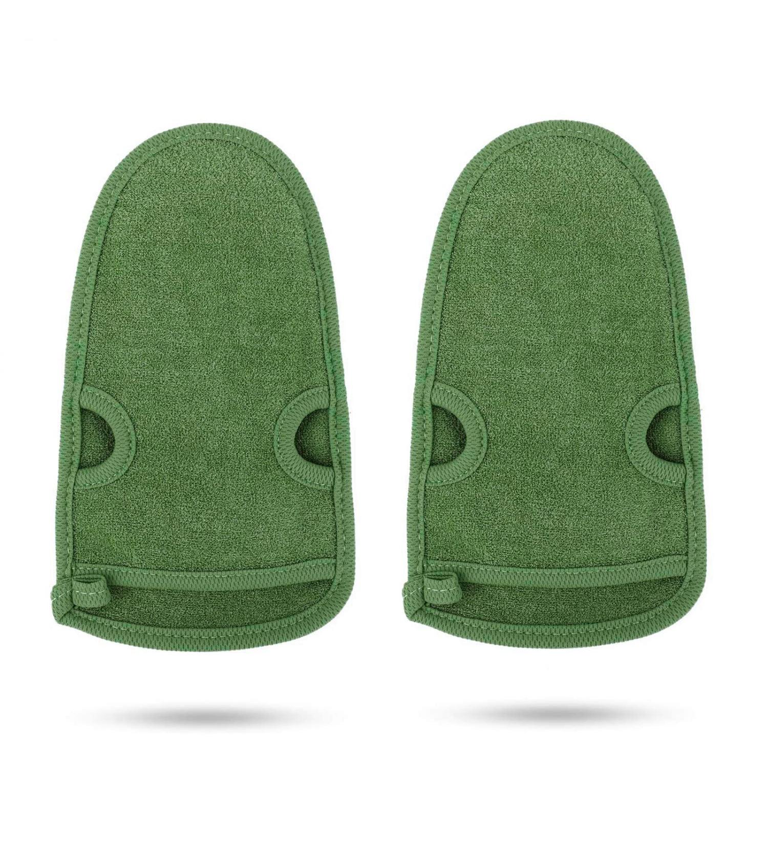 PHOGARY Exfoliating Gloves for Bath Shower - 2 Pack Mitts for Body Scrub, Arms, Legs, Face - Green - Buy Online on GoSupps.com