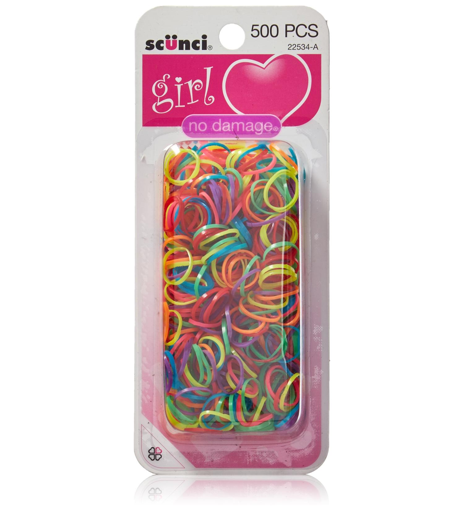 Scunci Girl No Damage Polyband Elastics 500 Ct.