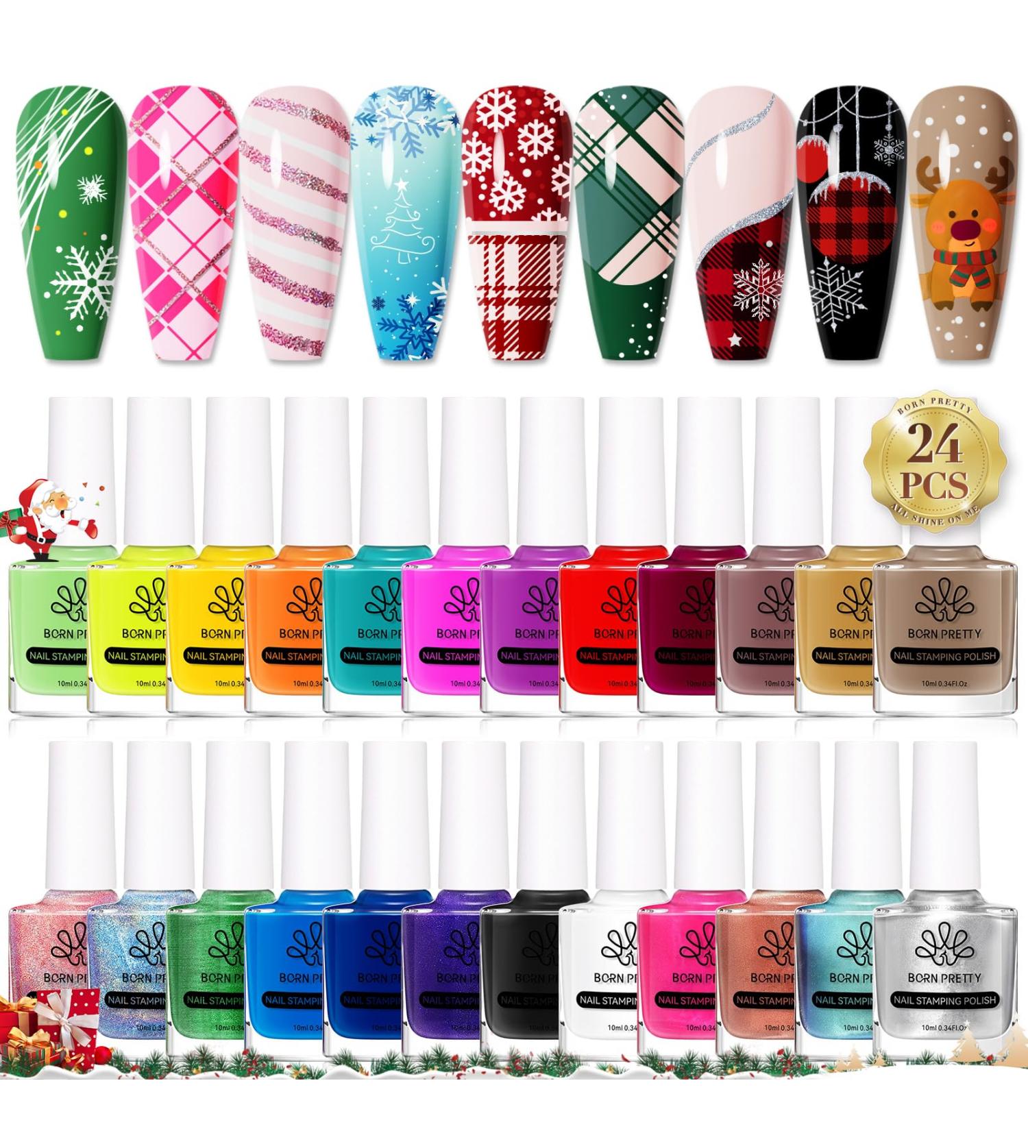Born Pretty Holographic Chameleon Nail Art Stamping Polish Set - 24 Colors for Manicure & Gift Collection - Buy Online on GoSupps.com