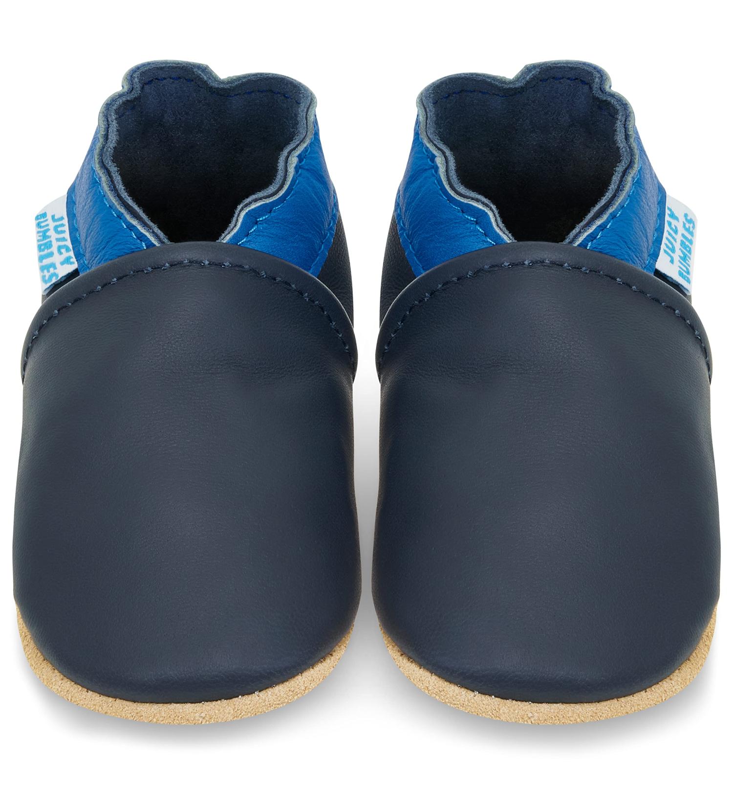 Soft Sole Leather Baby Walking Shoes 12-18 Months (Dark Blue/Navy) - Unisex Infant Toddler Shoes - Buy Online on GoSupps.com