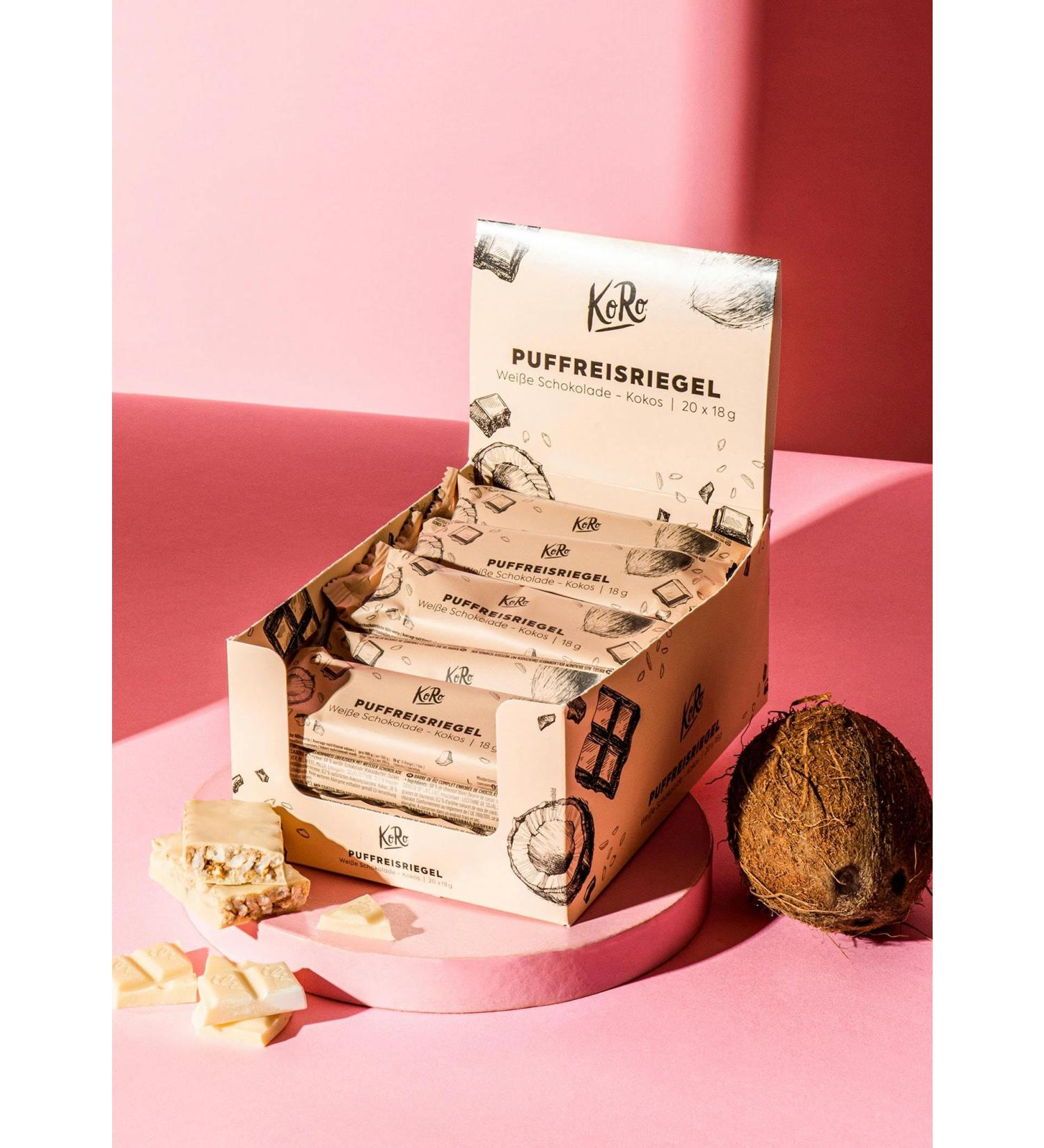 Koro Buff-Free Bar - White Chocolate Coconut Snack (20x18g) | Palm Oil Free Perfect for On-the-Go! - Buy Online on GoSupps.com