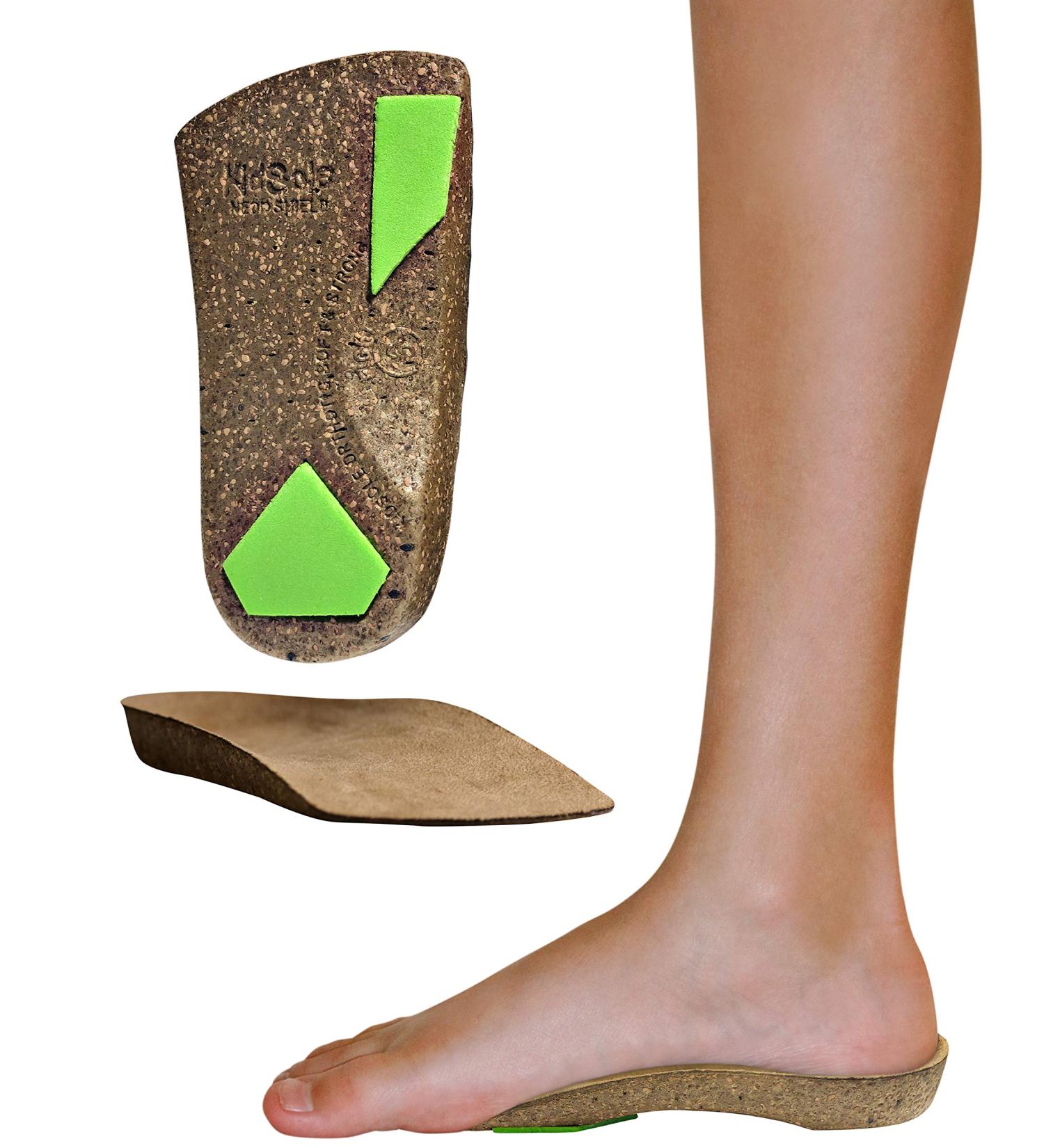 KidSole 3/4 Length Cork Neon Shield Arch Support Insole for Kids - Size 0-3.5 | For Foot Pronation & Flat Feet - Buy Online on GoSupps.com