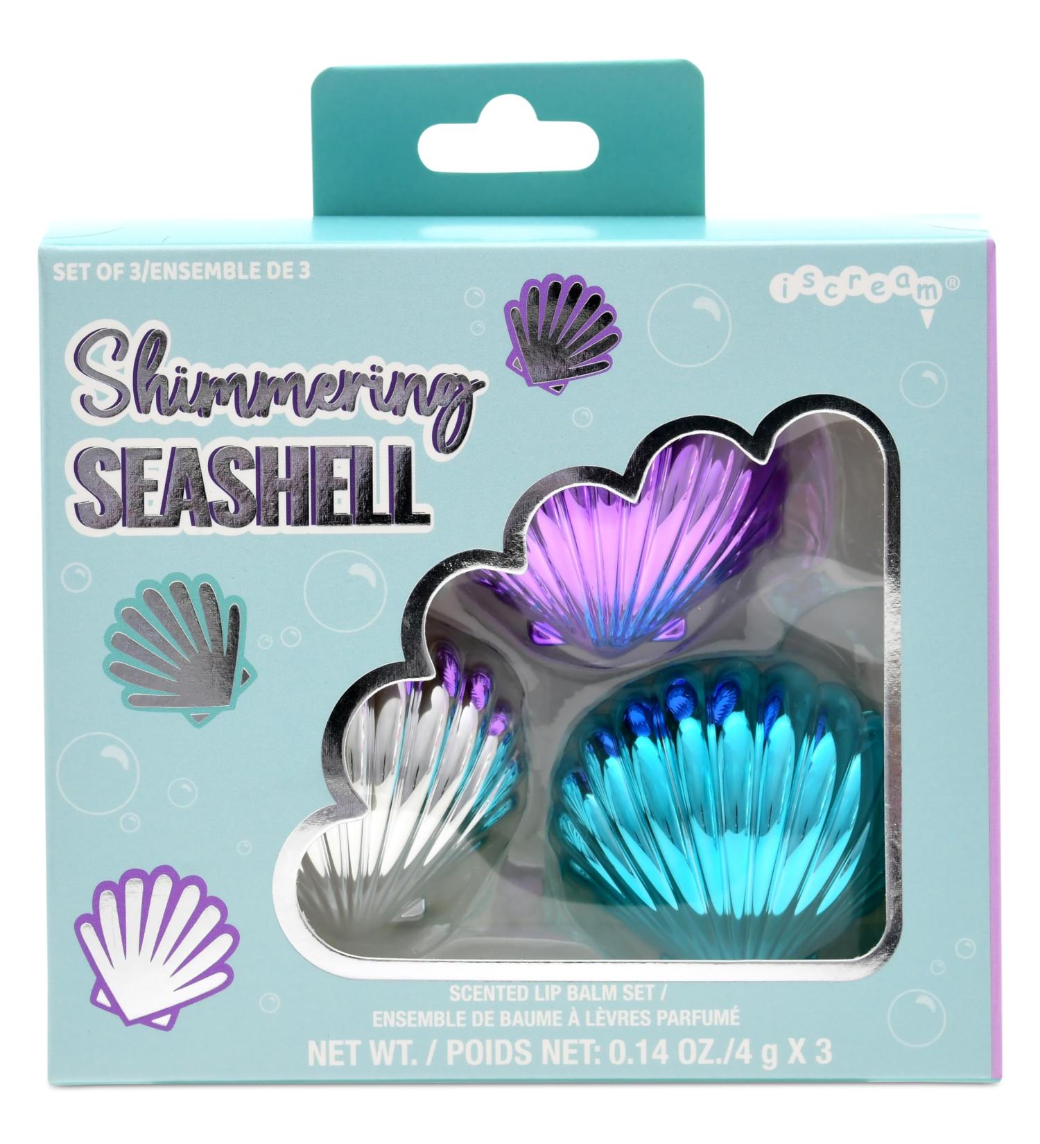 iscream Shimmering Seashell Shaped Vanilla Scented Lip Balm Trio Sea Shell Balms - Buy Online on GoSupps.com