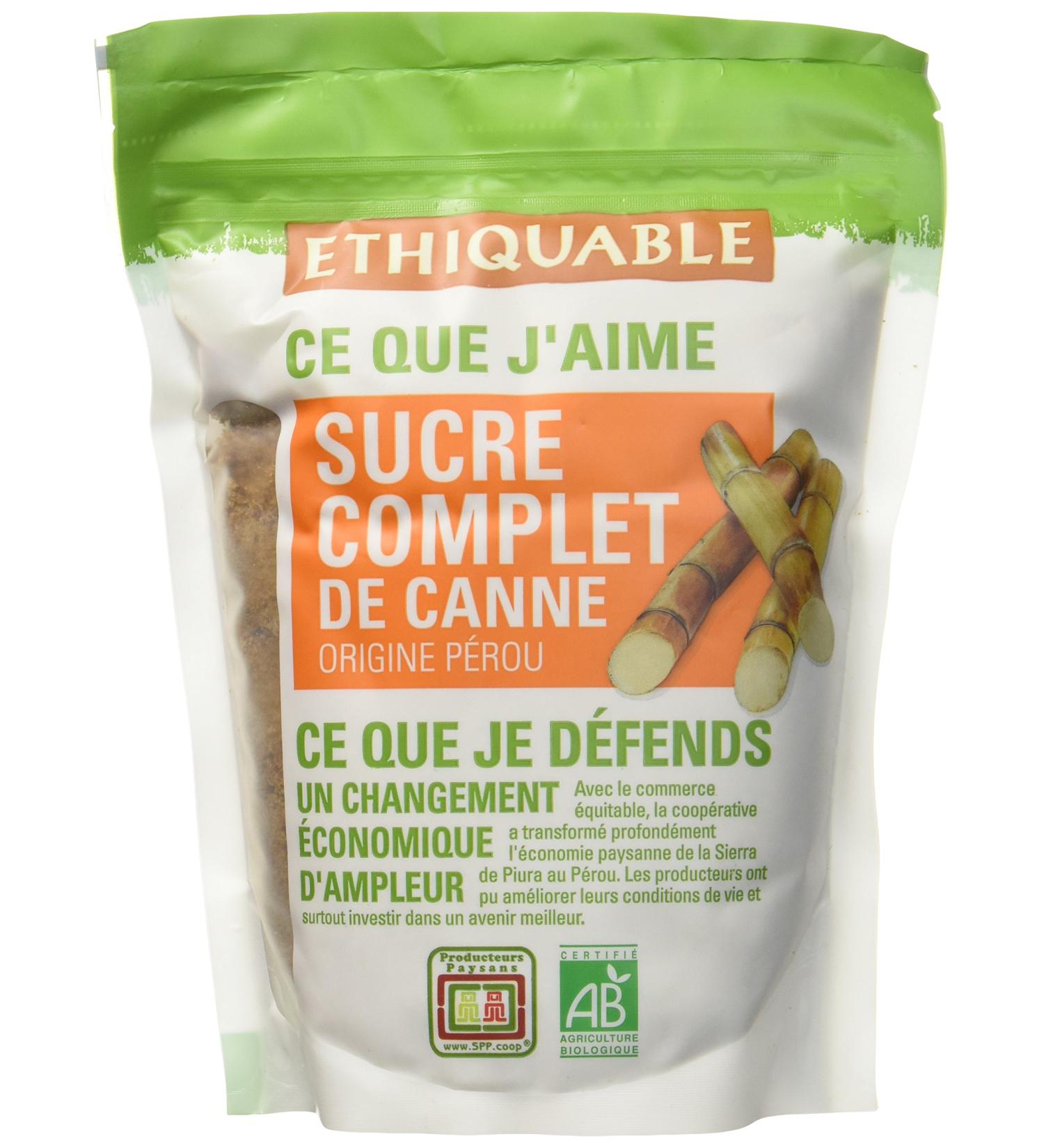 Ethiquable Sucre Complet de Canne Poudre P rou Bio Le sachet de 500g 1 - Buy Online on GoSupps.com