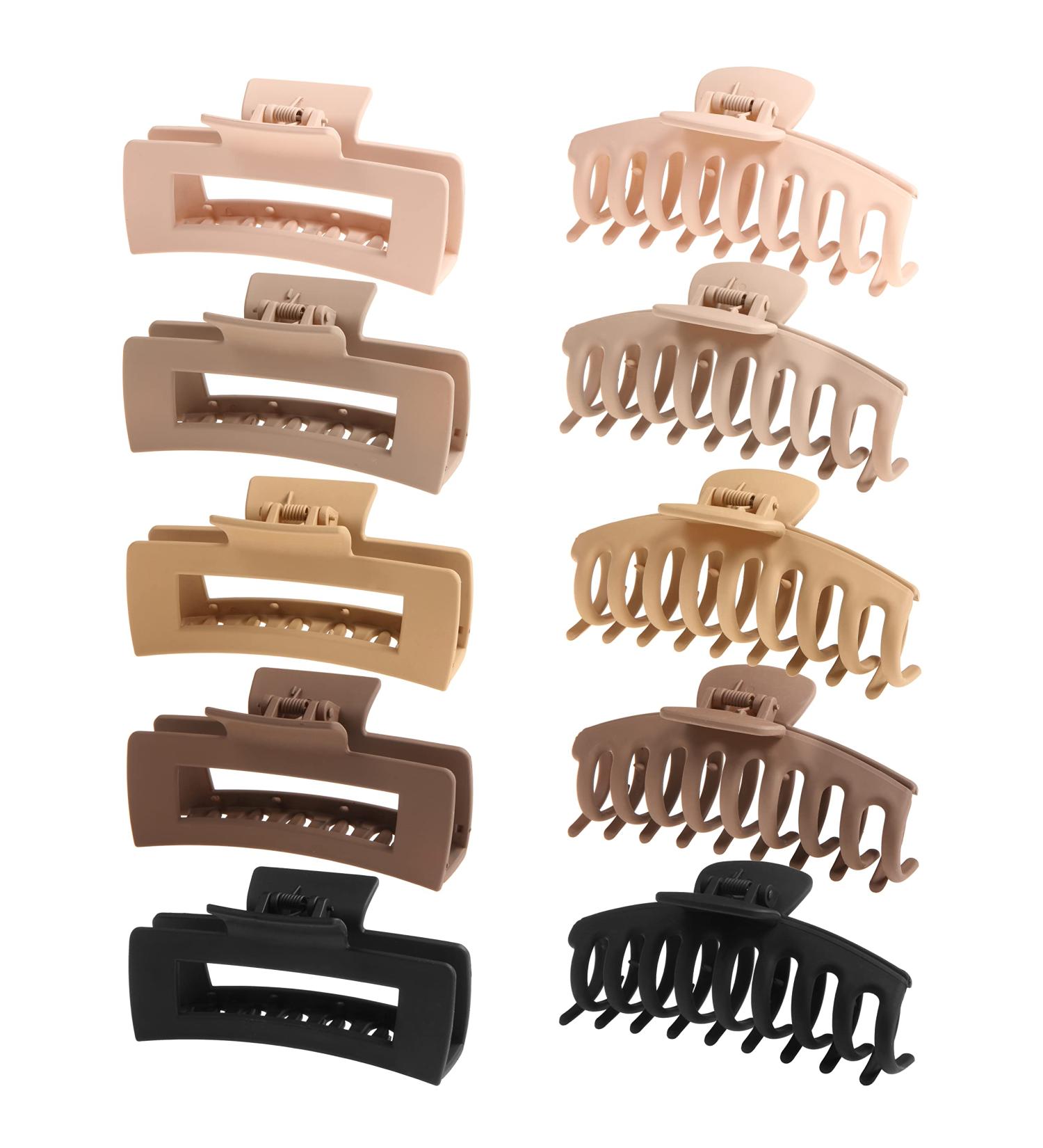 SHALAC Large Claw Clips 10 Pack - 4.4 Inch Nonslip Big Hair Claw Accessories for Thick Hair - Multi Color Hair Clips for Women and Girls - Buy Online on GoSupps.com