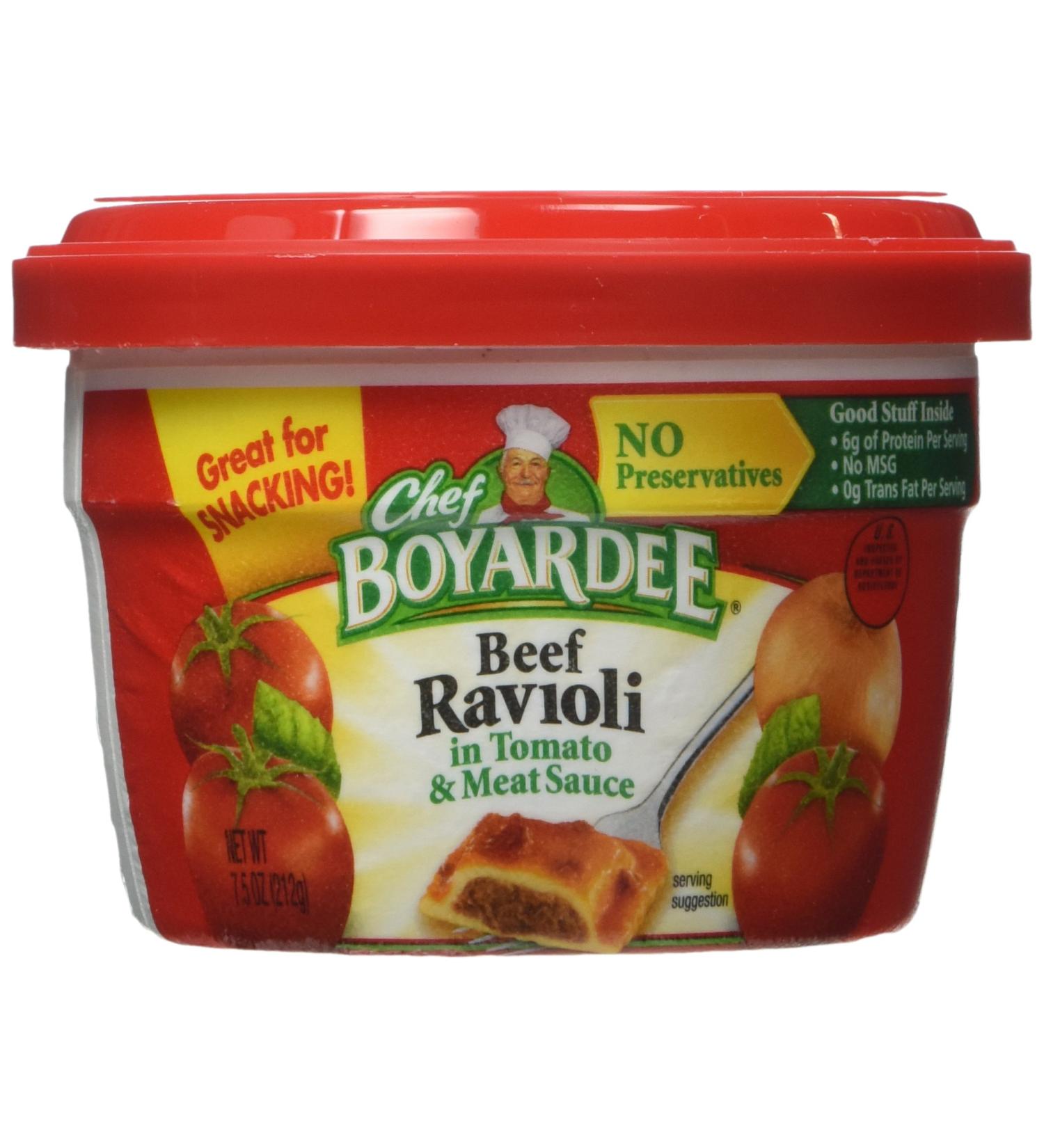 Chef Boyardee Beef Ravioli in Tomato & Meat Sauce (7.5 oz, Pack of 12) - Convenient and Delicious! - Buy Online on GoSupps.com