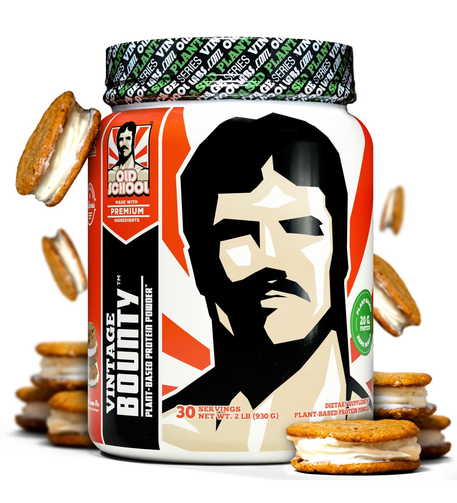 Vintage Bounty Vegan Protein Powder - Plant-Based Post-Workout Recovery Oatmeal Creme Pie Flavor 2 lbs - Pea Brown Rice & Pumpkin Protein - Buy Online on GoSupps.com