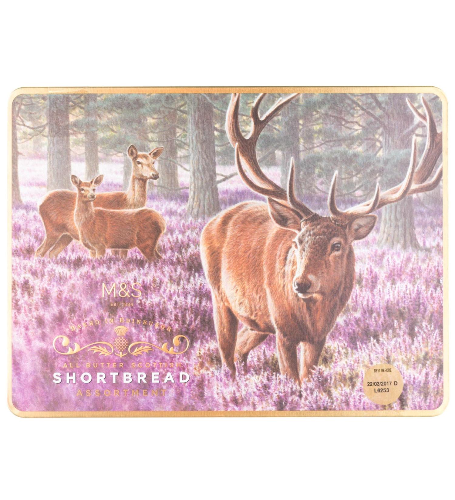 Marks and Spencer All Butter Scottish Shortbread Assortment 650g | Baked in Edinburgh Stag Design Tin Made in Scotland - Buy Online on GoSupps.com