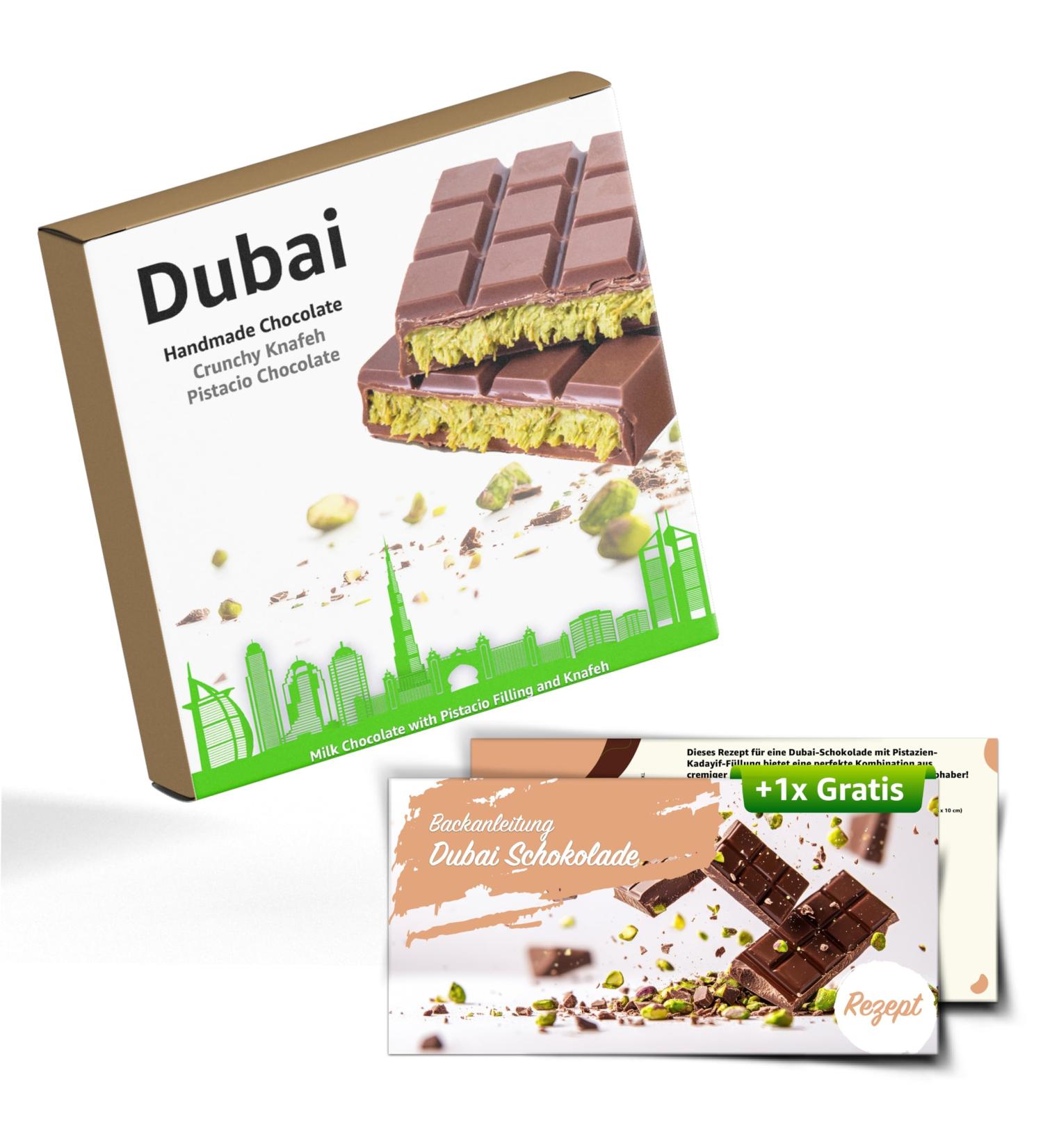 Dubai Chocolate 100g - Kadayif/Kanufa & Pistachio - milk chocolate according to an Arabic recipe - Buy Online on GoSupps.com