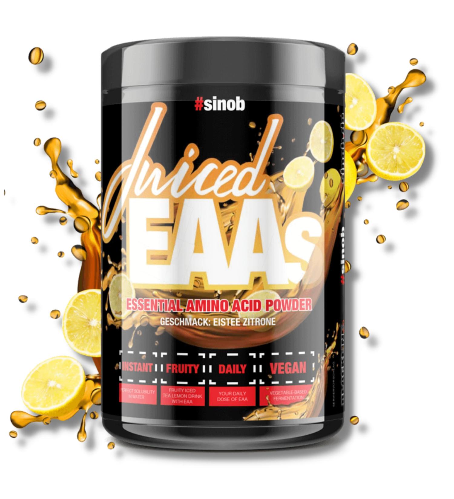 Juic3d EAA Powder (Iced Tea Lemon) 450g | Vegan Tasty & Instant Amino Acids - Buy Online on GoSupps.com