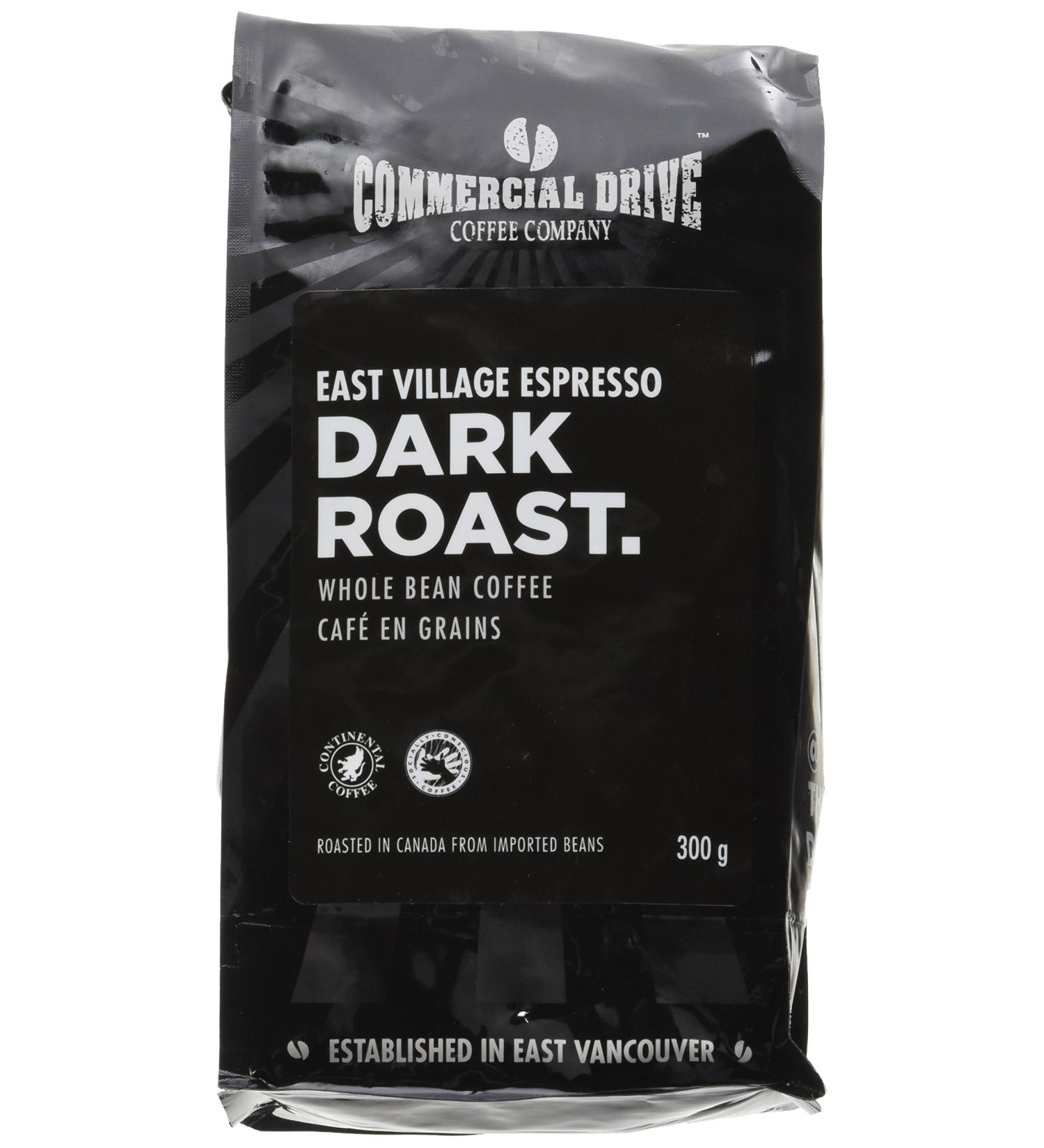 The Commercial Drive Coffee Company Small Batch Ethically Sourced Dark Roast Espresso Whole Bean Coffee 300g - Buy Online on GoSupps.com