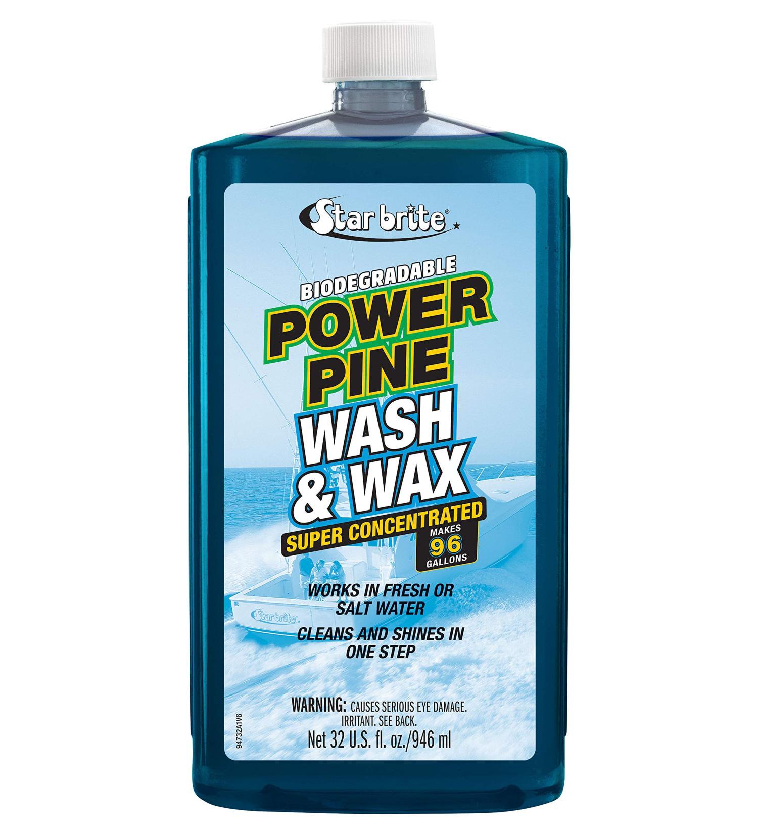 Star Brite Power Pine Wash & Wax - Super Concentrated 32 oz | UV Protection, Adds Shine, Biodegradable - Buy Online on GoSupps.com