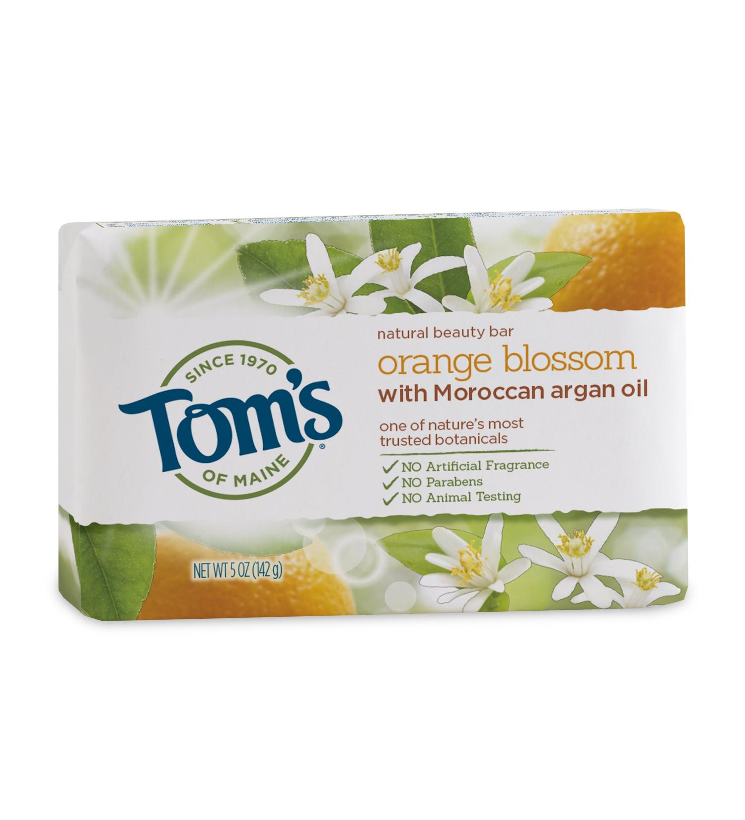 Tom's of Maine Orange Blossom Beauty Bar Soap with Moroccan Argan Oil - 5 oz | Natural & Nourishing - Buy Online on GoSupps.com