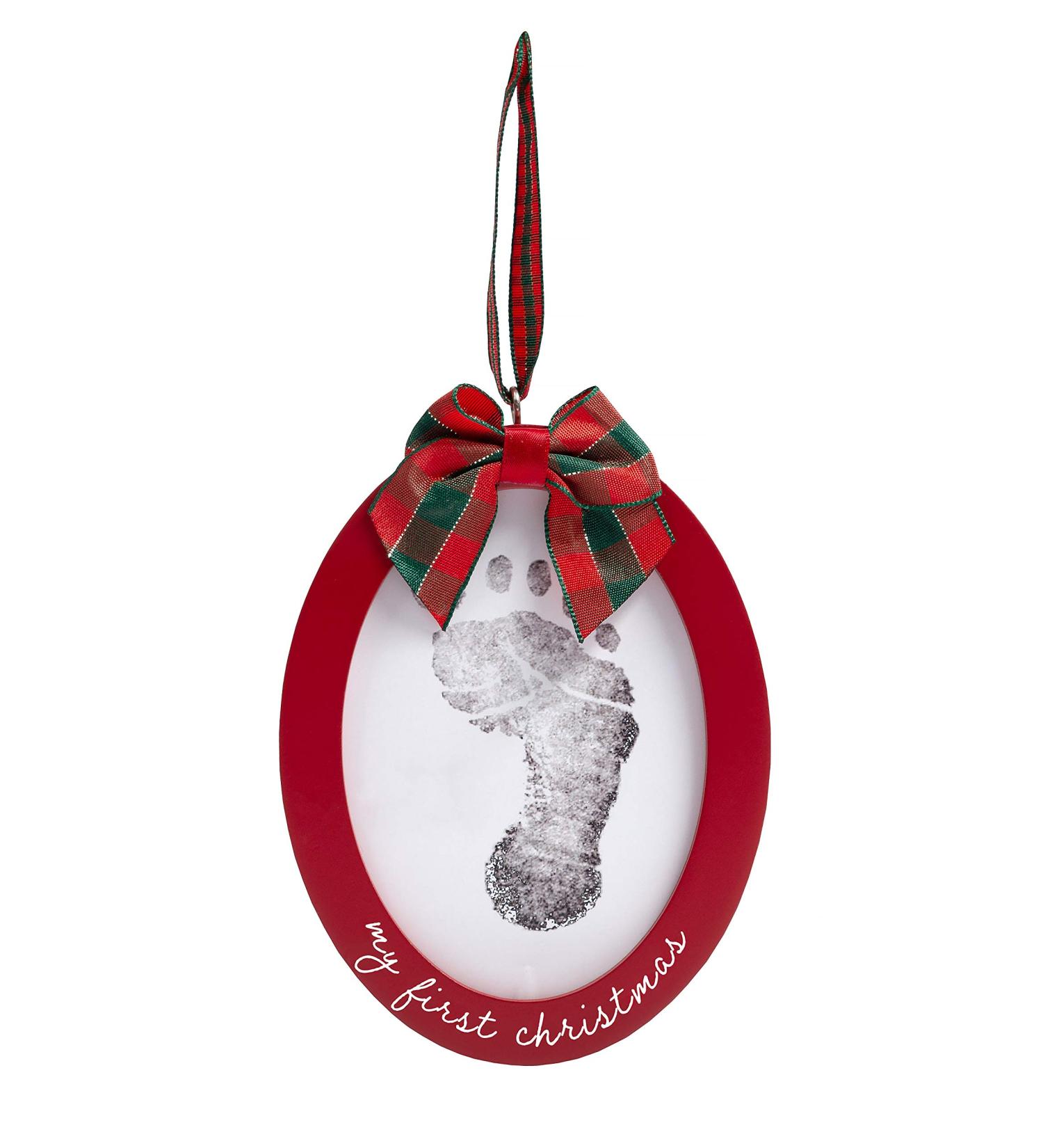 Pearhead Holiday Babyprints Photo Ornament with Clean-Touch Ink | Christmas Baby Footprint Ornament | Perfect Holiday Gift for the Family | Double-Sided Baby Christmas Ornament in Red Ink - Buy Online on GoSupps.com