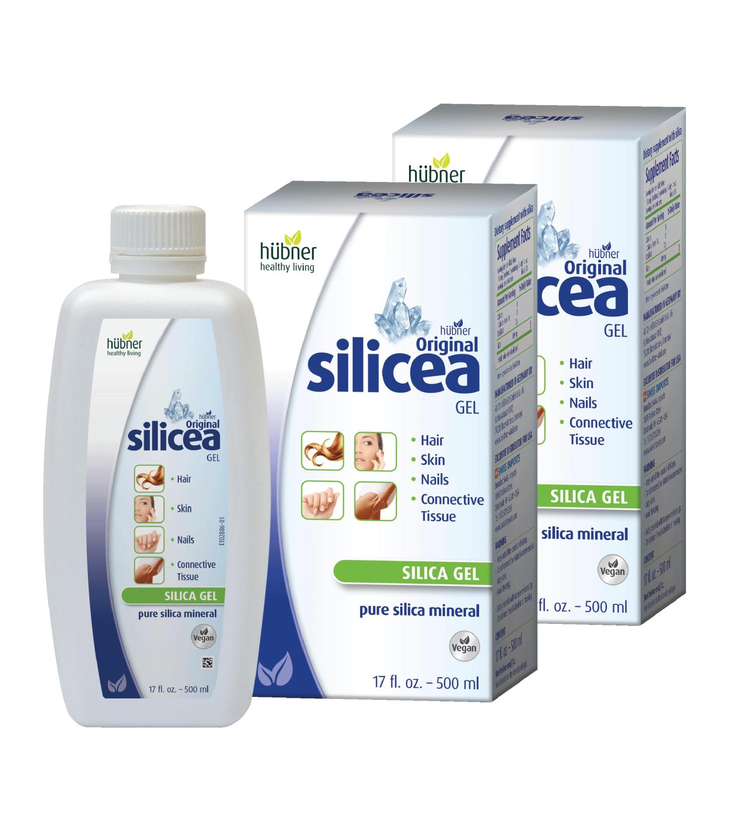 H bner Original Silicea Gel 17 fl oz / 500 ml 2 Pack for Hair Skin Nails and Connective Tissue Pure Colloidal Silica Gel Formula No Additives or Preservatives - Buy Online on GoSupps.com