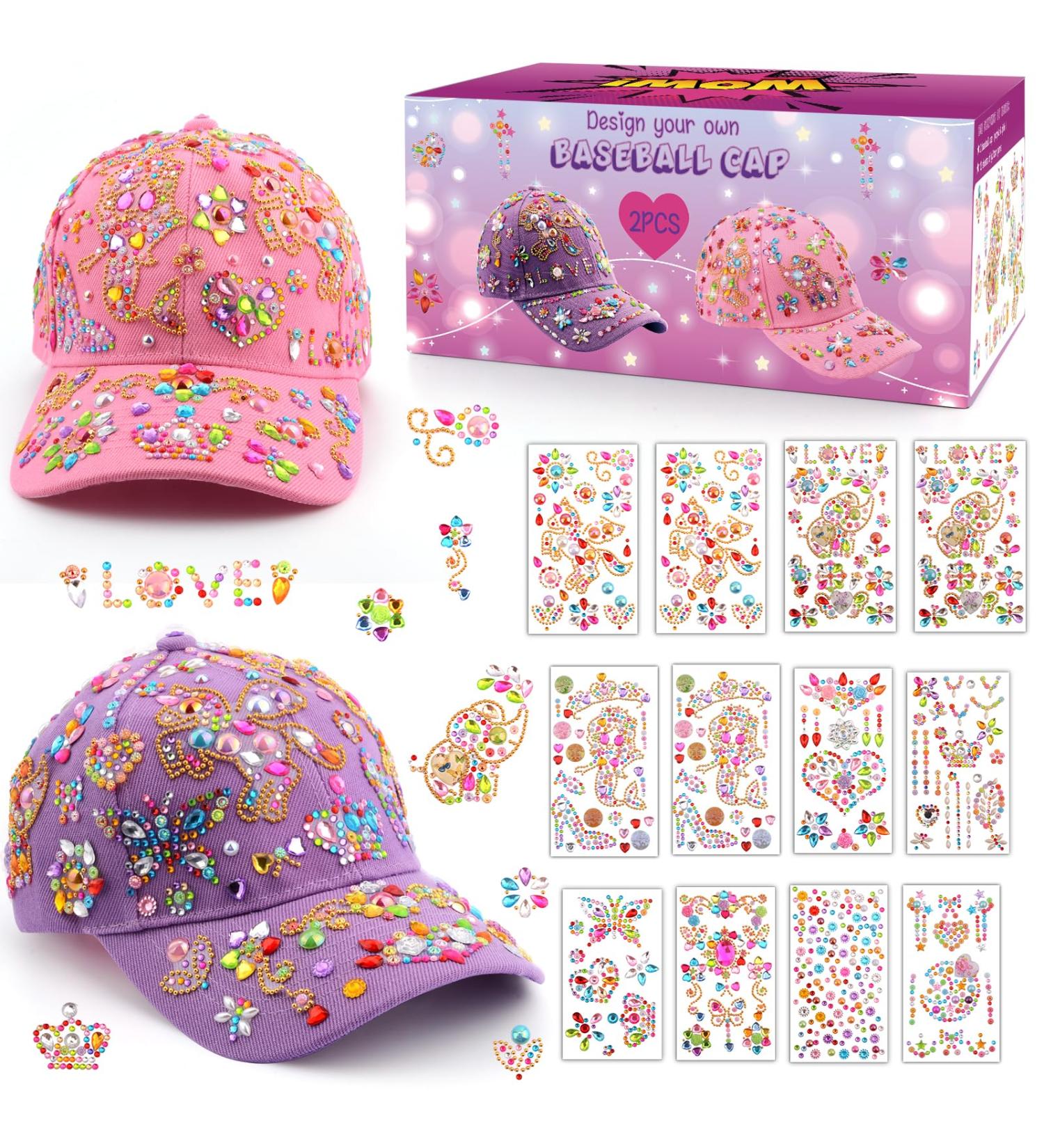 DIY Baseball Cap Kit for Girls - Jewel Sticker Craft Set | Perfect Birthday & Back-to-School Gift for Ages 4-10 - Buy Online on GoSupps.com