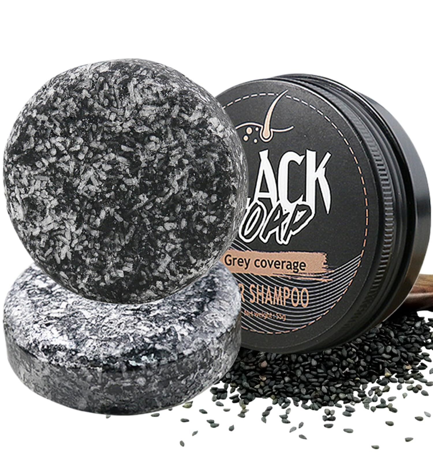 Gray Gone Bar Shampoo for Men | 2 Pcs Black Shampoo Bar | 55g Natural Ingredients Hair Soap | International Shipping Available - Buy Online on GoSupps.com