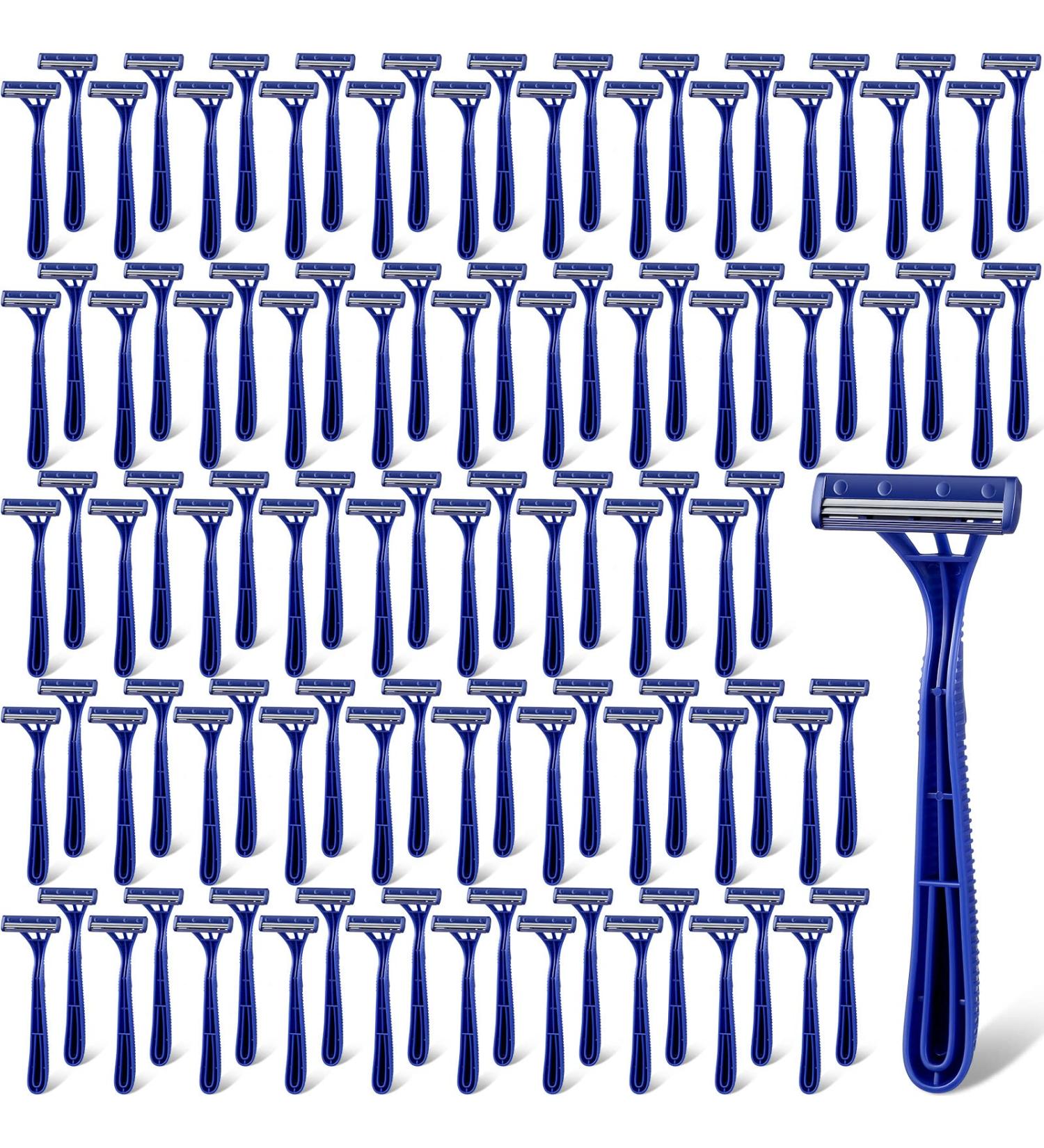 200 Pieces Disposable Razors for Men - Individually Wrapped Twin Blade Shaving Razors for Travel Home Hotels | Bulk Blue Razors - Buy Online on GoSupps.com