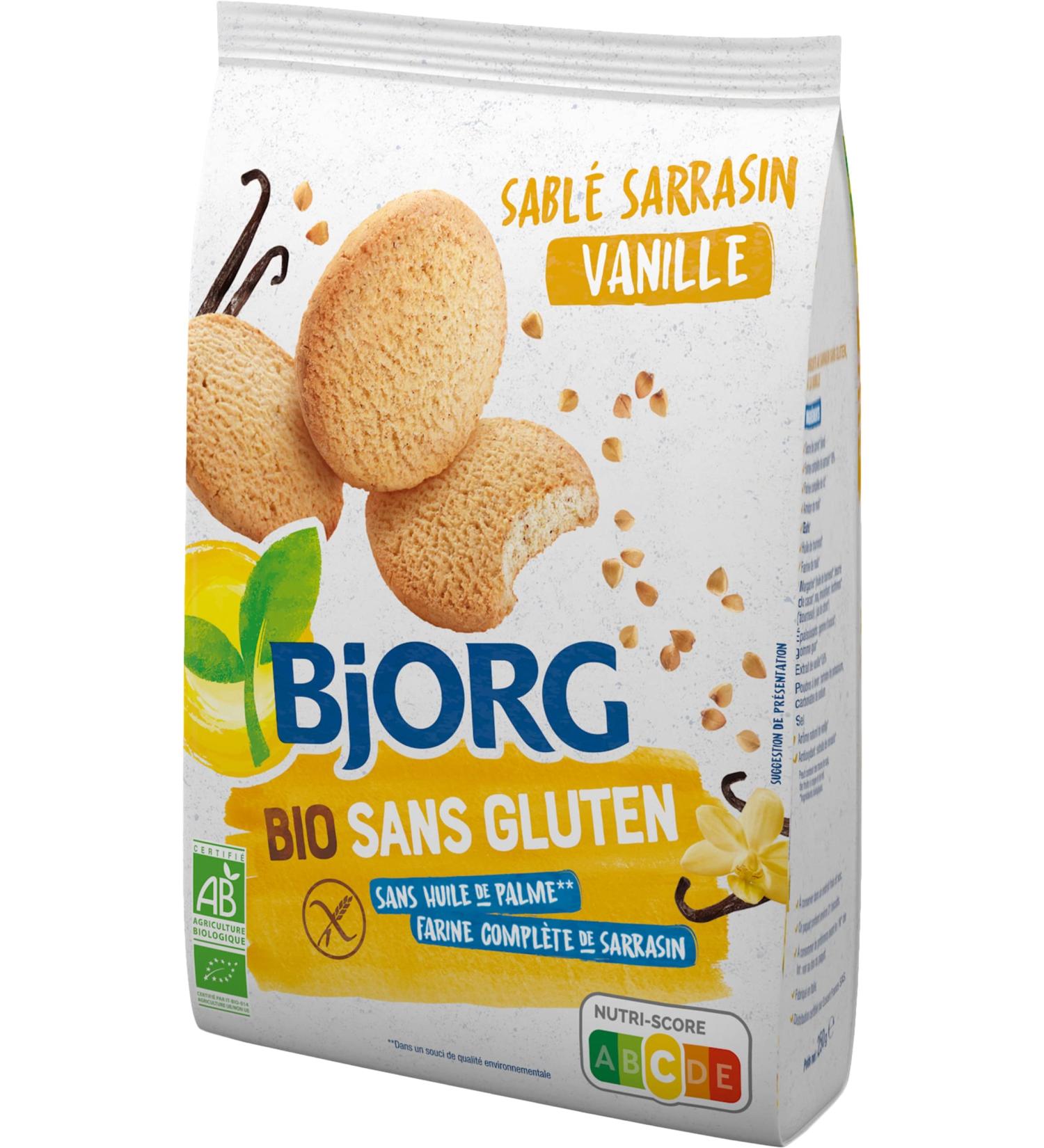 BJORG - Vanilla Buckwheat Shortbread - Palm oil free - Complete flour - 250 g