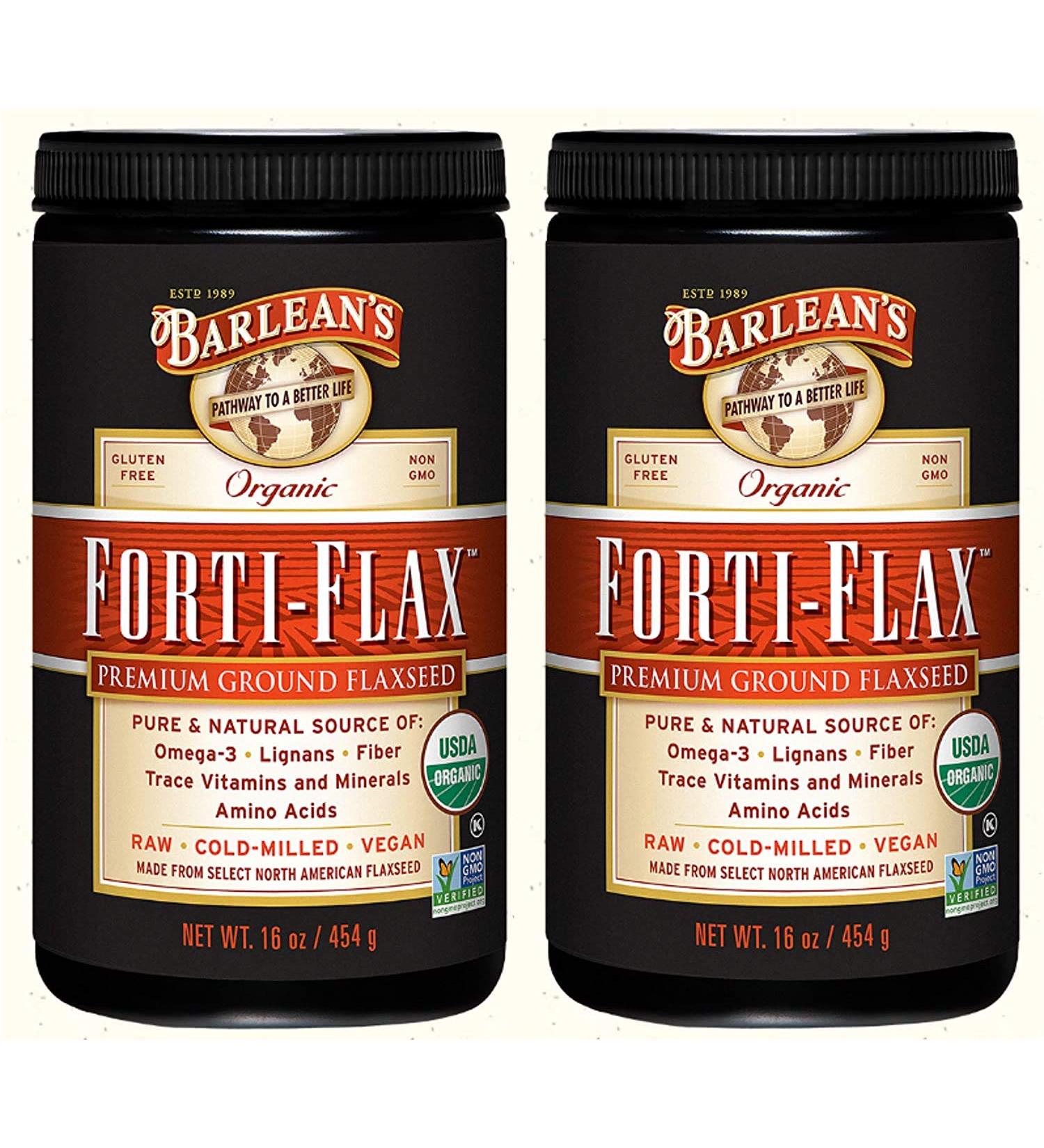 Barlean's Organic Forti-Flax Premium Ground Flaxseed 16 oz (454 g) - Pack of 2 - Buy Online on GoSupps.com