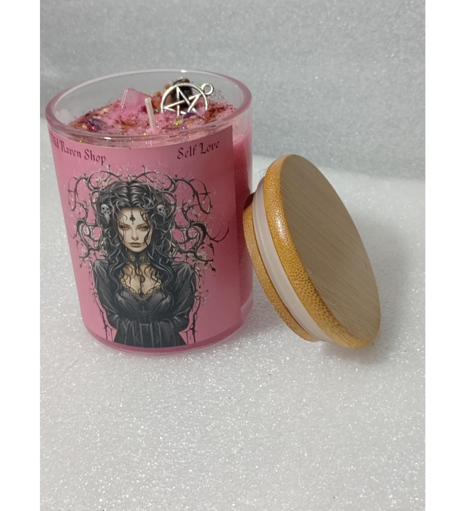 Self Love Intention Candle - Scented Soy Reiki Infused Herbal & Crystal Ritual | Metaphysical Spiritual Gift - Buy Online on GoSupps.com
