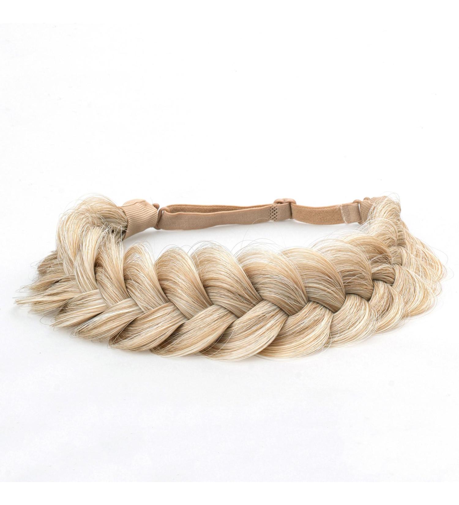 TOECWEGR Braided Headband Wide Chunky Plaited Wedding Classic Synthetic Fluffy Braids Extensions Stretch Wig Headband Women Girl Beauty Accessory - Buy Online on GoSupps.com