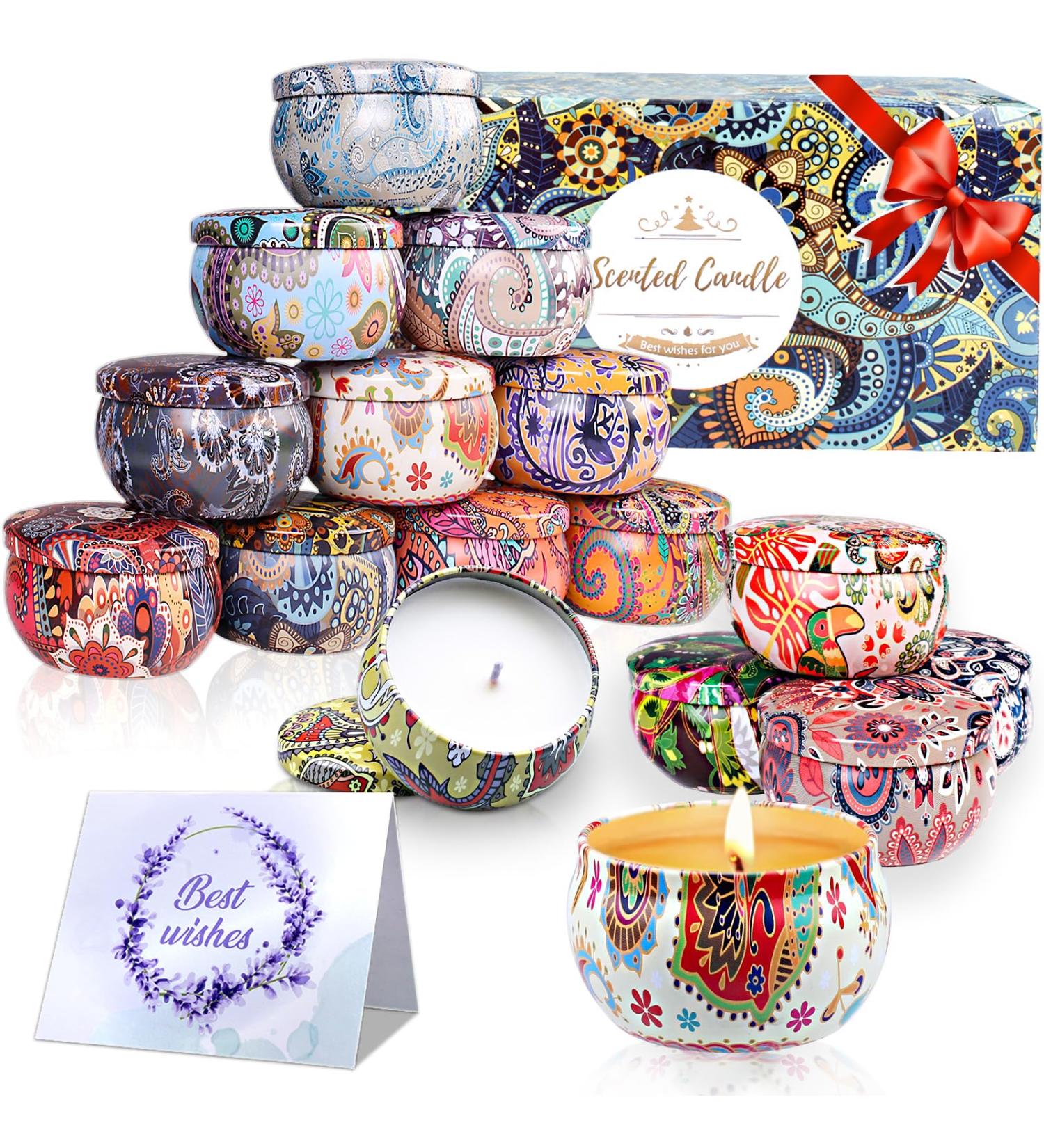 Fragrance Candles Gift Set for Women - 16 Natural Soy Wax Scented Candles | Aromatherapy Gifts for Christmas Birthdays Valentine's Day & Mother's Day | 2.5 oz - Buy Online on GoSupps.com