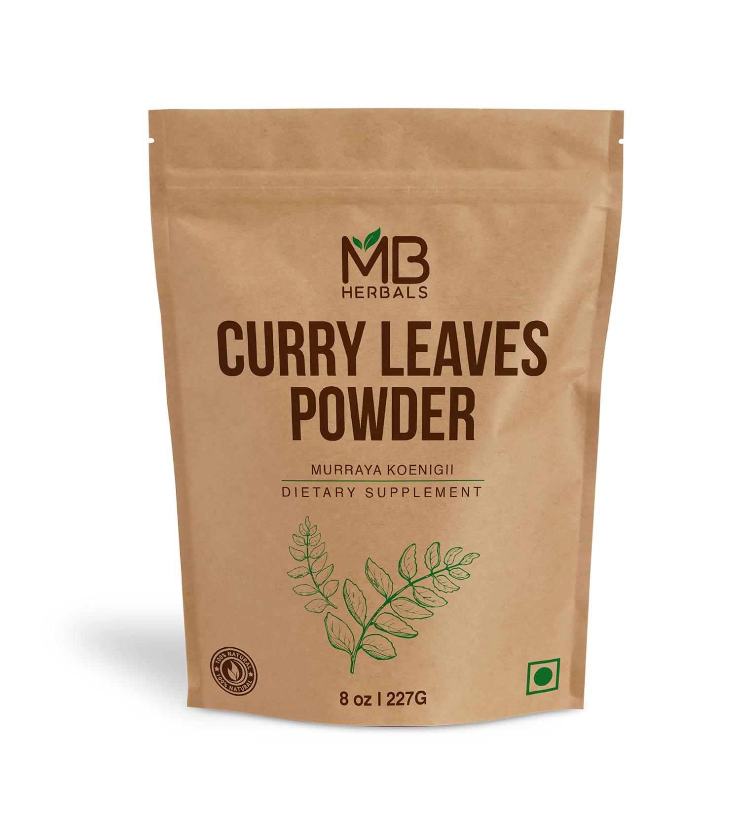 MB Herbals Curry Leaf Powder 227g | Promotes Hair Growth & Volume | Natural Thicker Hair Solution - Buy Online on GoSupps.com