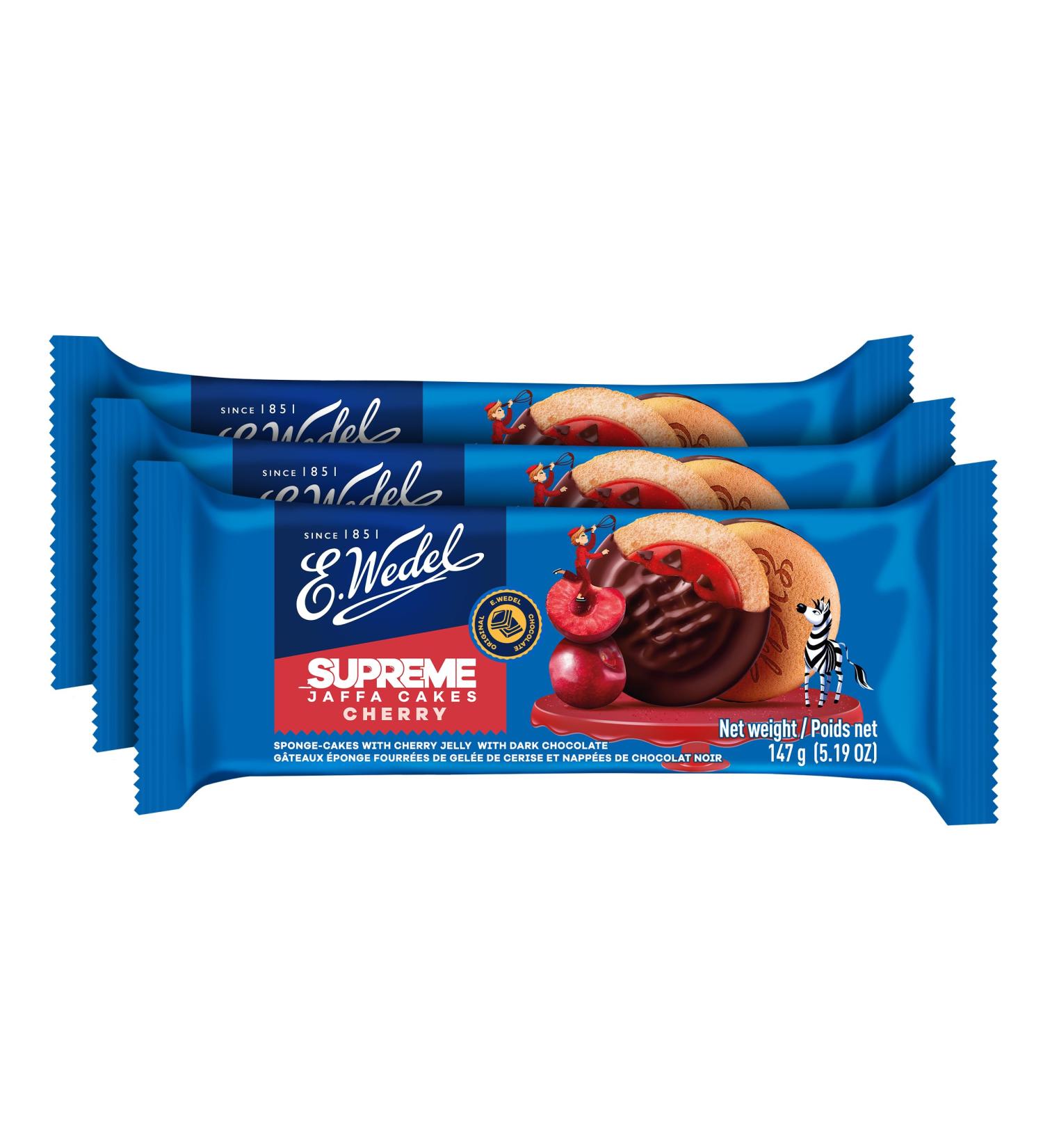 E. WEDEL Chocolate Bars and Tablets - Supreme Jaffa Cherry (3 Pack) 1 count (Pack of 3)