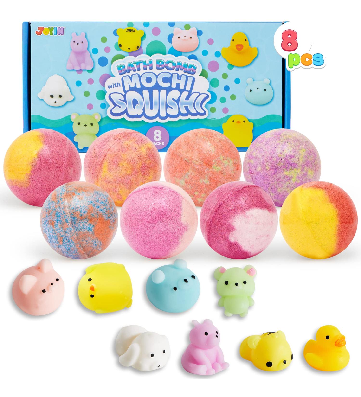 8 Pack Bubble Bath Bombs for Kids with Surprise Toy - Natural Essential Oil Fizzies Set - Kids Safe Christmas Gift - Buy Online on GoSupps.com