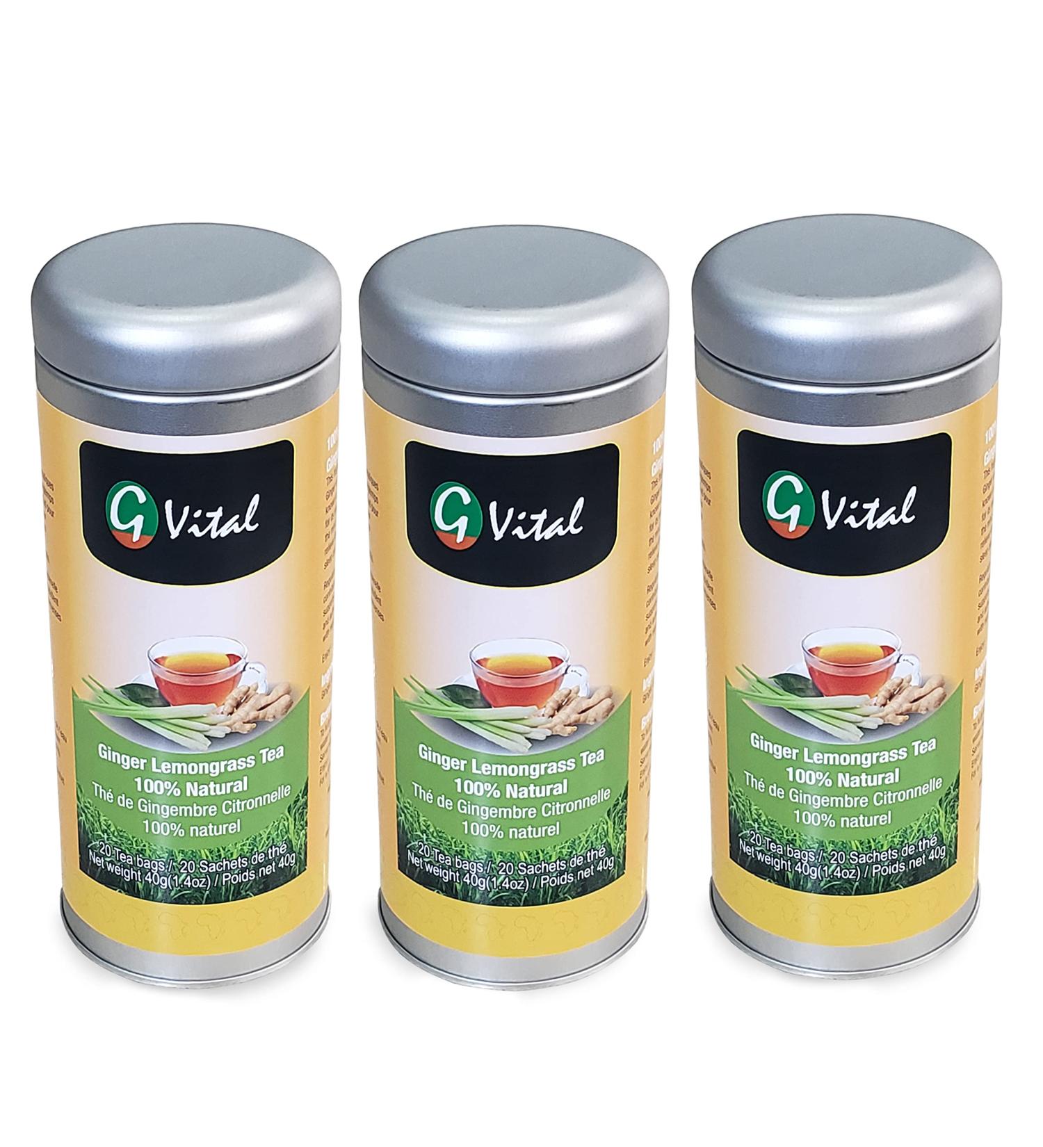 Natural Lemongrass Tea - Organic Caffeine-Free Herbal Infusion for Relaxation and Refreshment non-GMO great hot or iced go vital - Buy Online on GoSupps.com