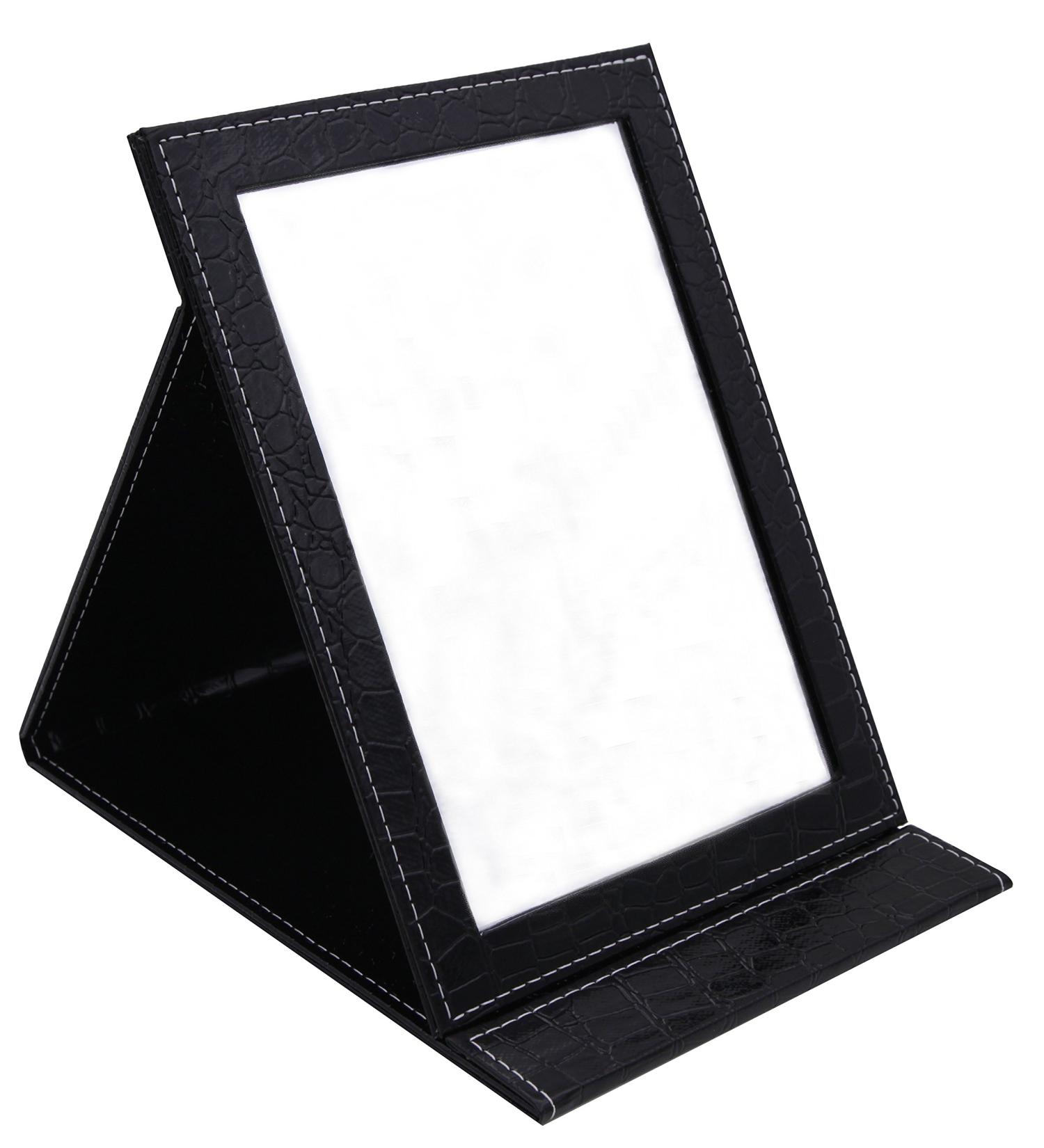 Famiry Portable Folding Makeup Mirror with Leather Cushioned Cover - Ideal for Bedroom, Cosmetic Dresser, and Travel - Buy Online on GoSupps.com