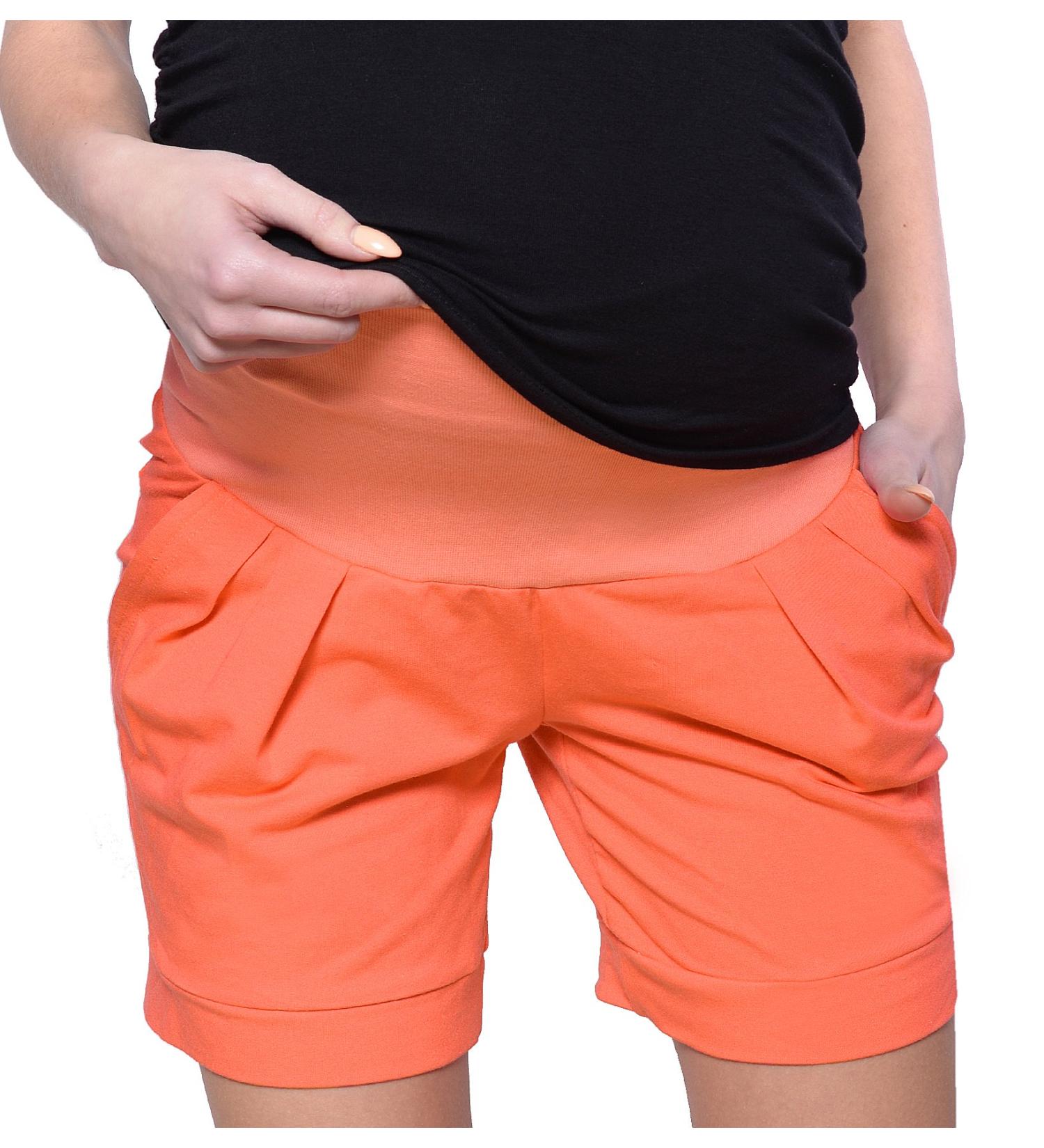 Mija - Maternity Shorts Pants Trousers with Over Bump Panel 1047 6 Orange