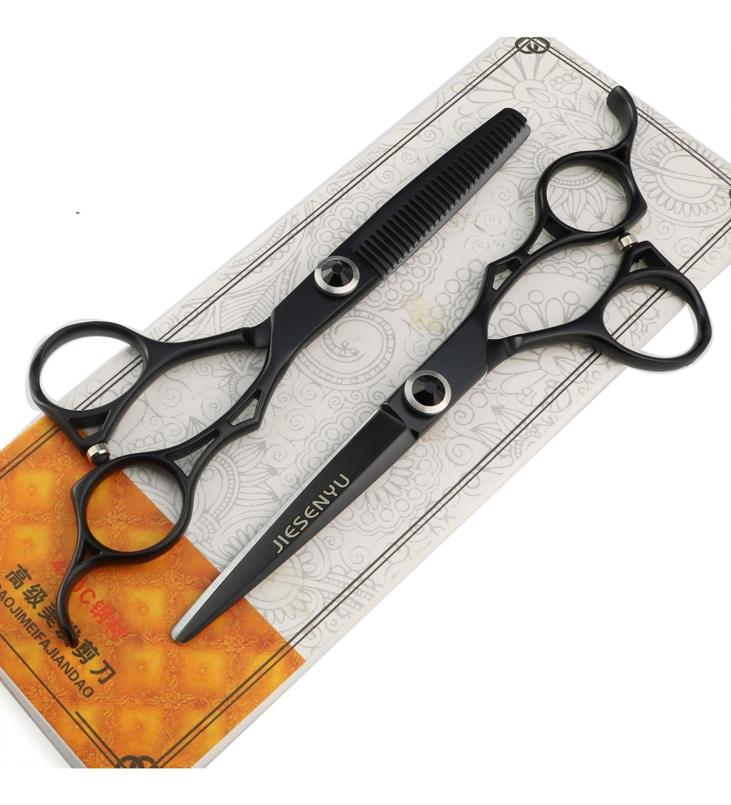 High-end Japanese 440C stainless steel hairdressing shears flat shears scissors small scissors perfect haircut to create a stylish look (set) - Buy Online on GoSupps.com