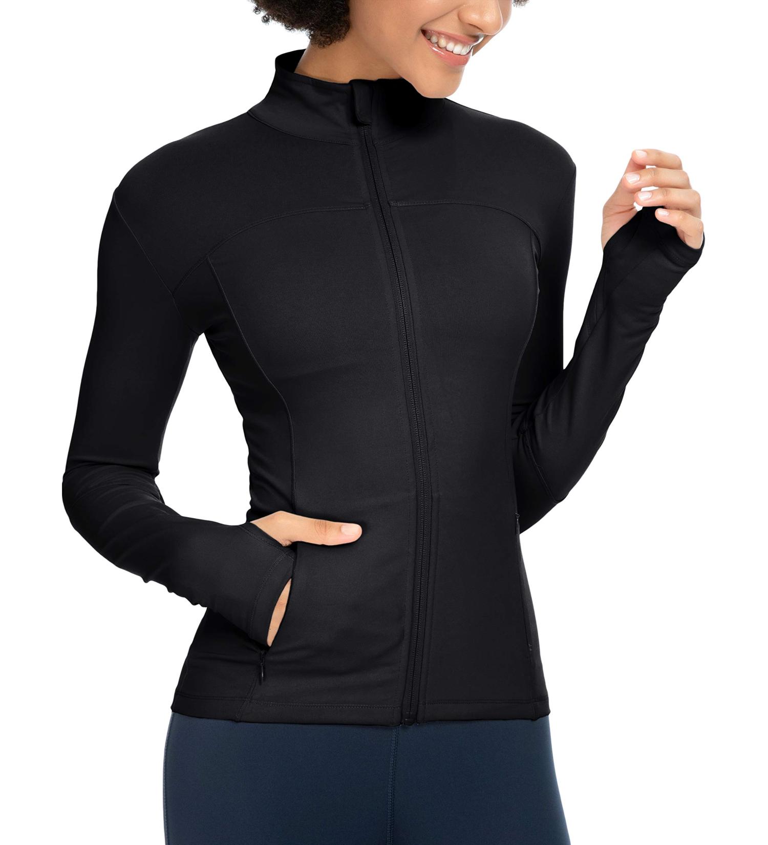 QUEENIEKE Women's Cottony-Soft Running Jacket - Slim Fit with Pockets | Small, Black - Buy Online on GoSupps.com
