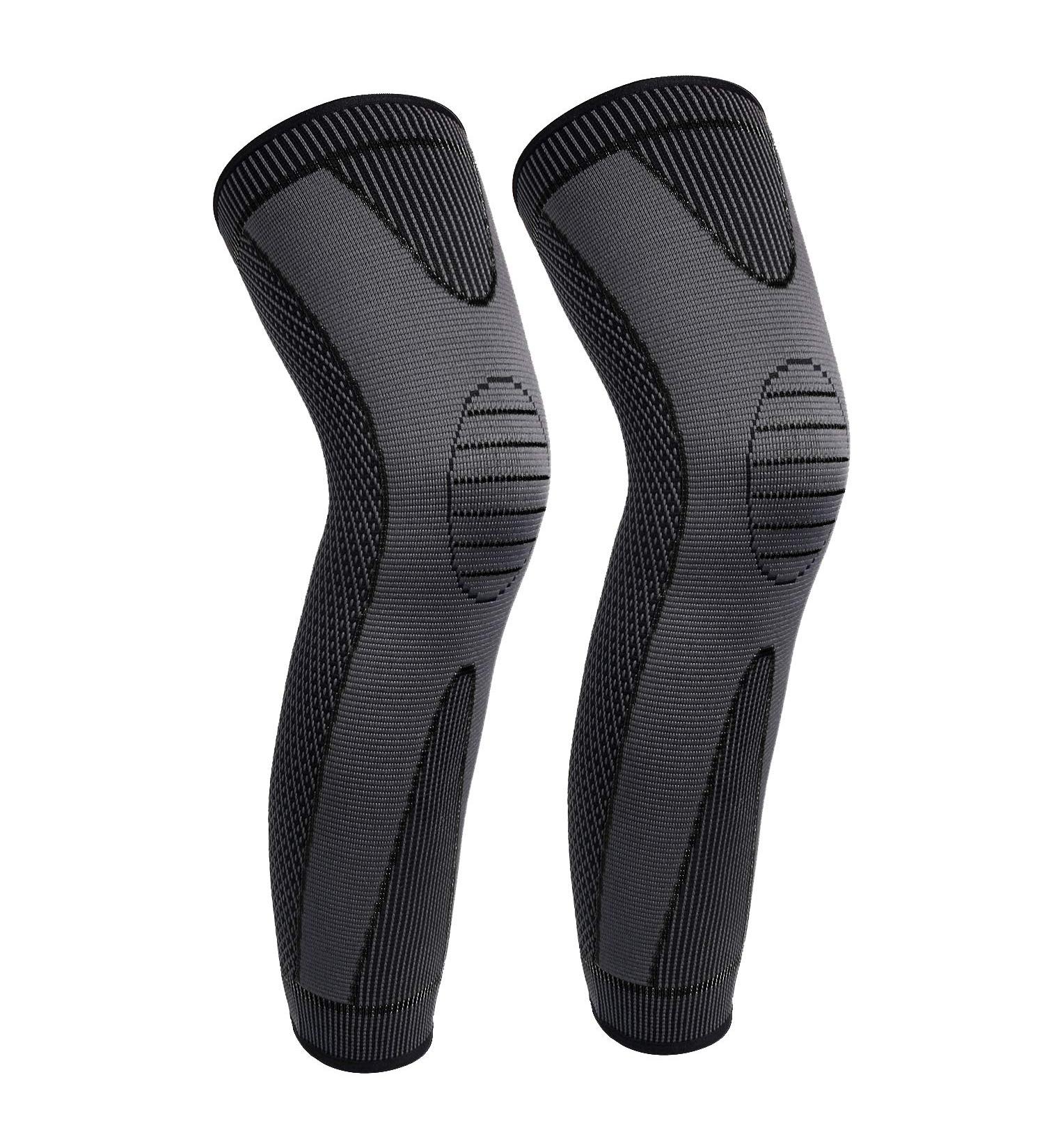 Compression Leg Sleeves for Men and Women - Black Large (1 Pair) | Full Leg Protection for Basketball, Arthritis, Cycling, Football | Reduce Varicose Veins and Swelling - Buy Online on GoSupps.com