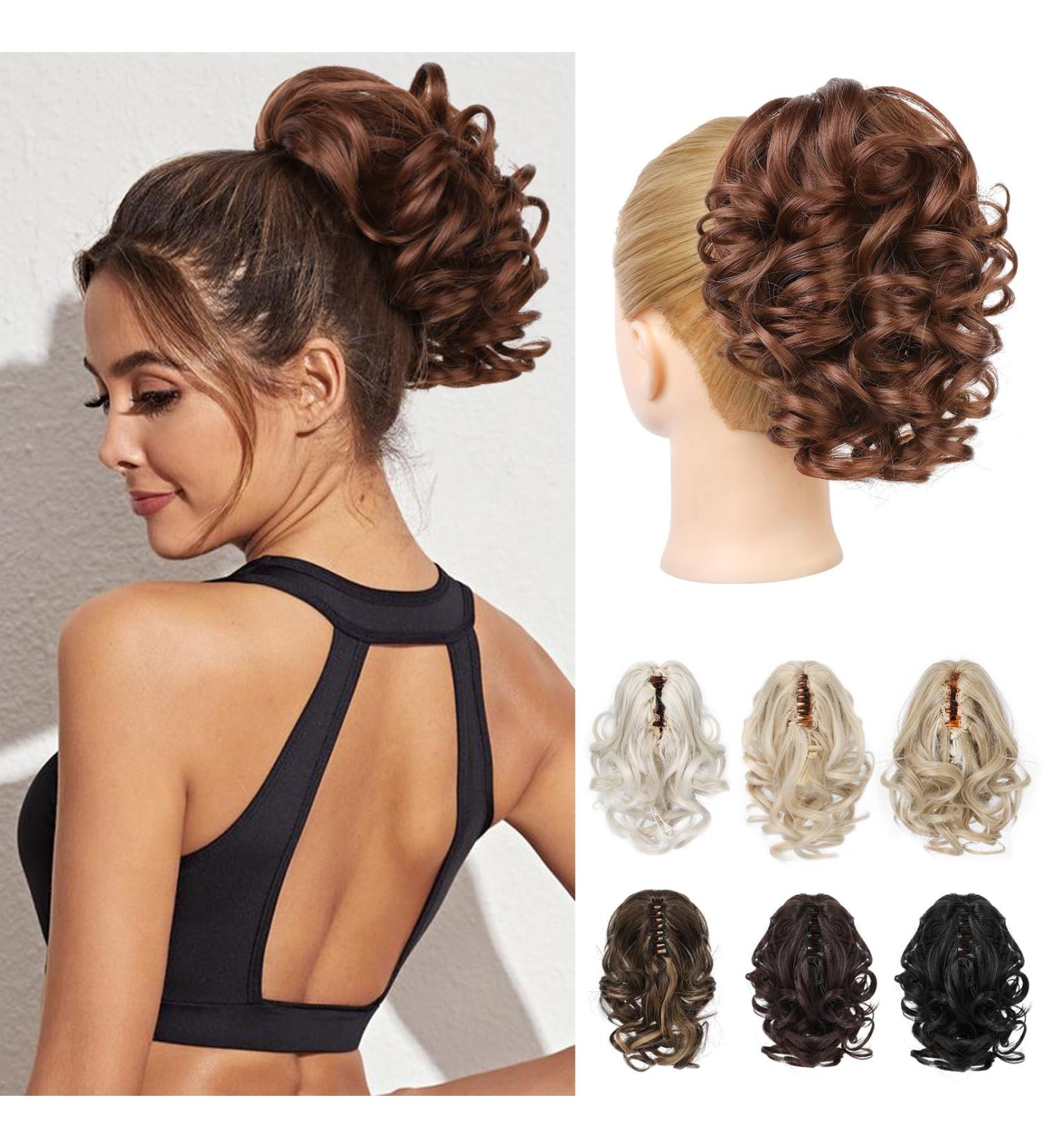 Reecho 23cm Ponytail Hair Extension - Short Curly Wavy Clip-in Extensions for Women - Copper Color - Buy Online on GoSupps.com