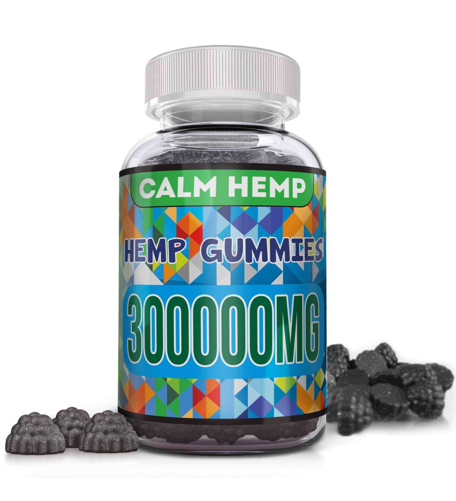 Organic Hemp Gummies Nerve Support Supplement Neuropathy Pains Natural Pure Hemp Oil Extract - L-Theanine Vitamin B2 Extra Strength High Potency Supplement Edible Vegan Gummy