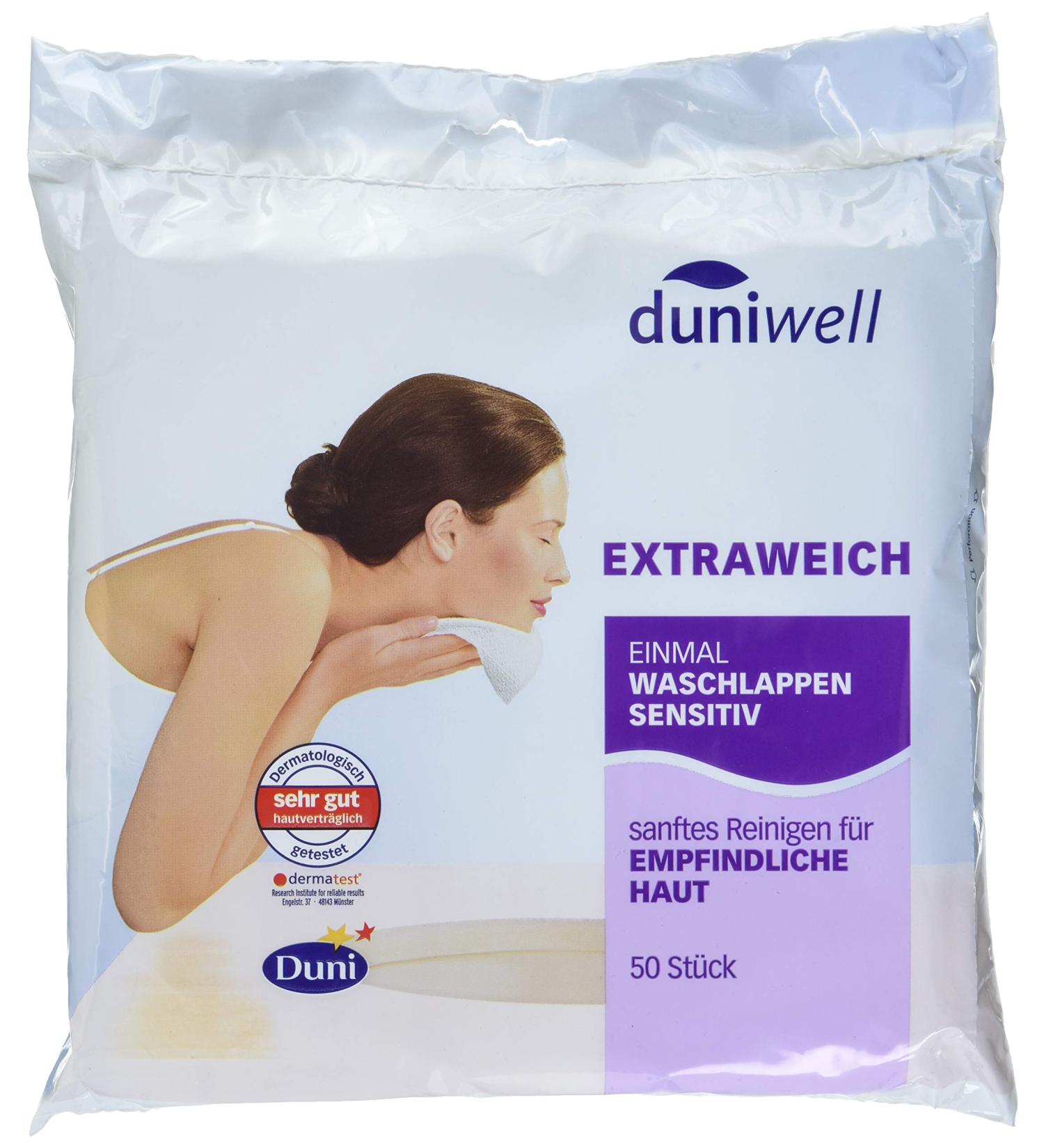 Duniwell Disposable Washcloths for Sensitive Skin - 50 Pieces | Eco-Friendly & Soft | International Shipping Available - Buy Online on GoSupps.com