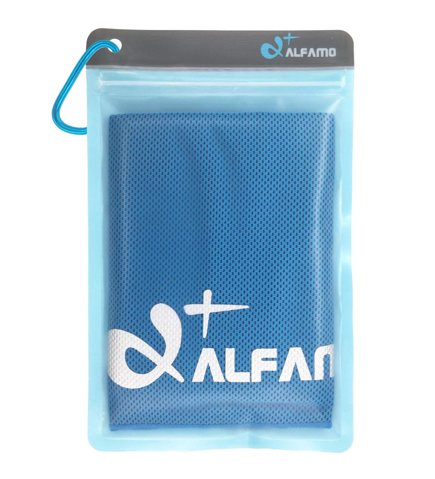 Alfamo Cooling Towel for Sports & Fitness - Blue Medium (40x13-Inch) - Buy Online on GoSupps.com