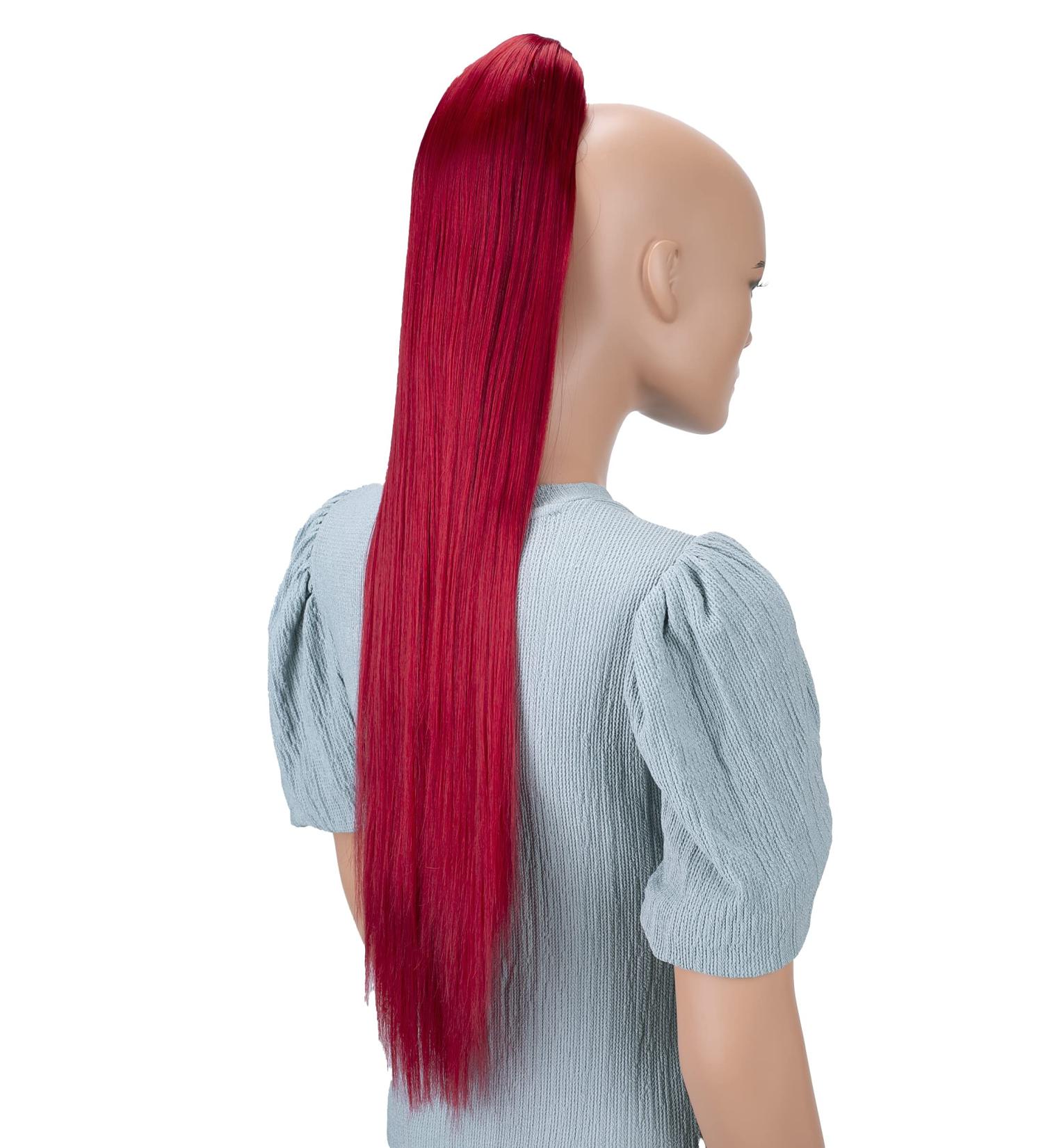 CAISHA 28 Extra Long Straight Heat-Resistant Synthetic Ponytail in Red - Buy Online on GoSupps.com
