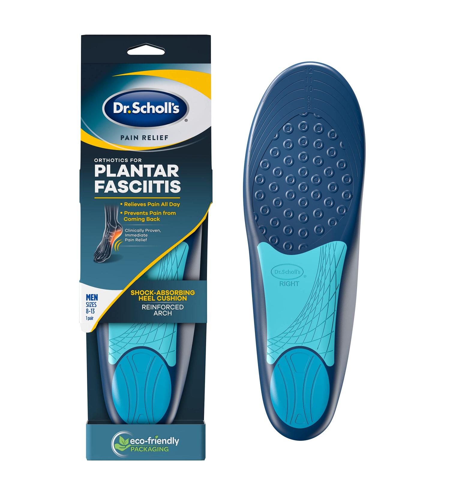 Dr. Scholl's Plantar Fasciitis Relief Orthotics for Men | Cut to Fit Sizes 8-13 - Buy Online on GoSupps.com