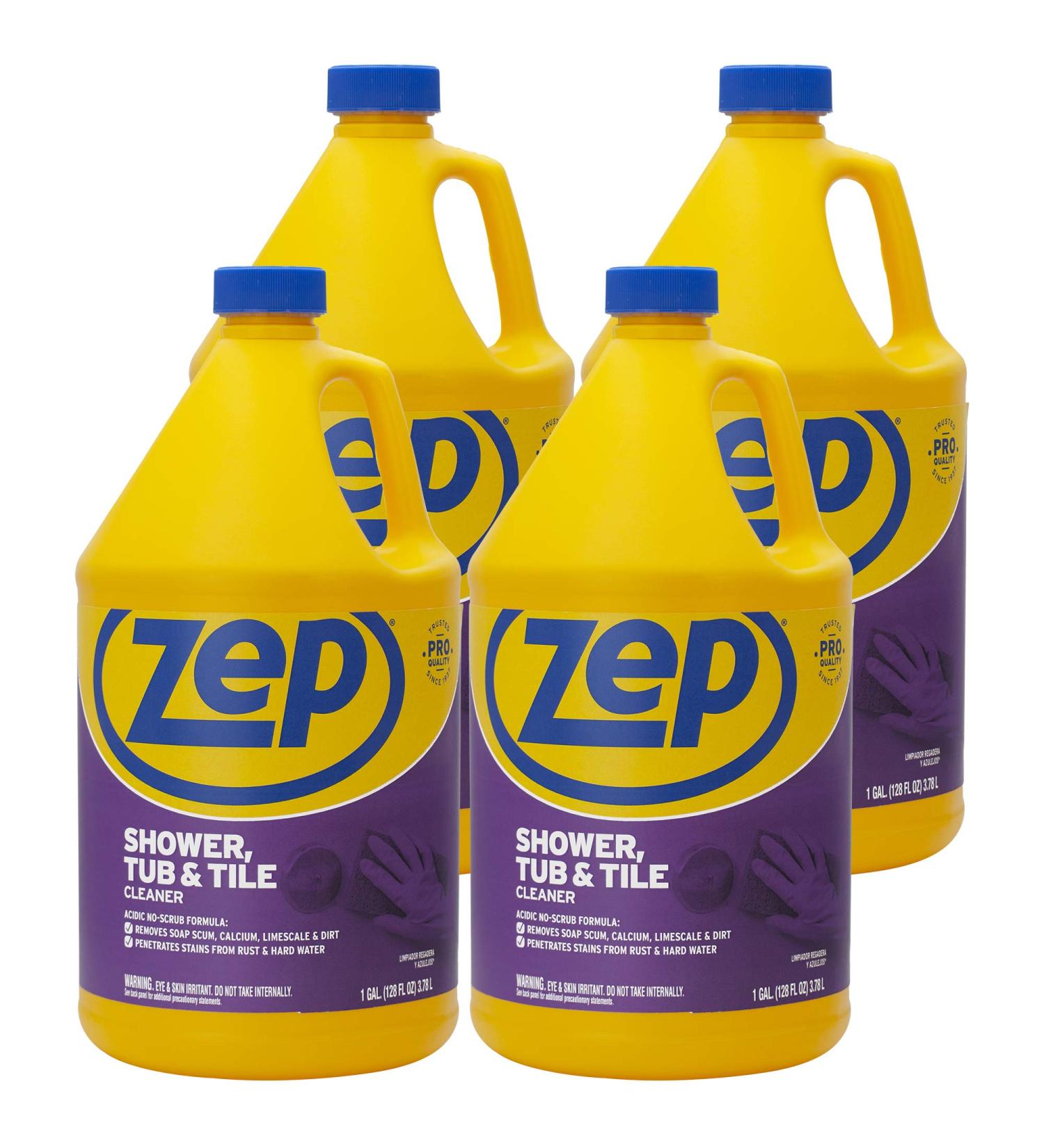 Zep Shower Tub and Tile Cleaner 1 Gallon - No Scrub Pro Formula - Case of 4 - Buy Online on GoSupps.com