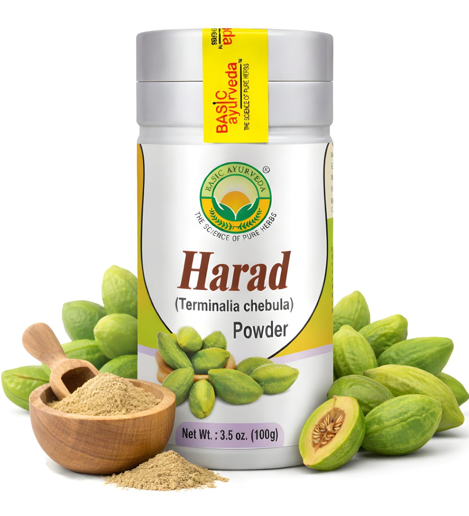 BASIC AYURVEDA Haritaki (Harad) Powder | 3.53 Oz (100g) | Supports Digestion & Daily Wellness | Pure Ayurvedic Herbal Powder | No Added Colors & Flavors | Non-GMO Gluten-Free & Vegan - Buy Online on GoSupps.com