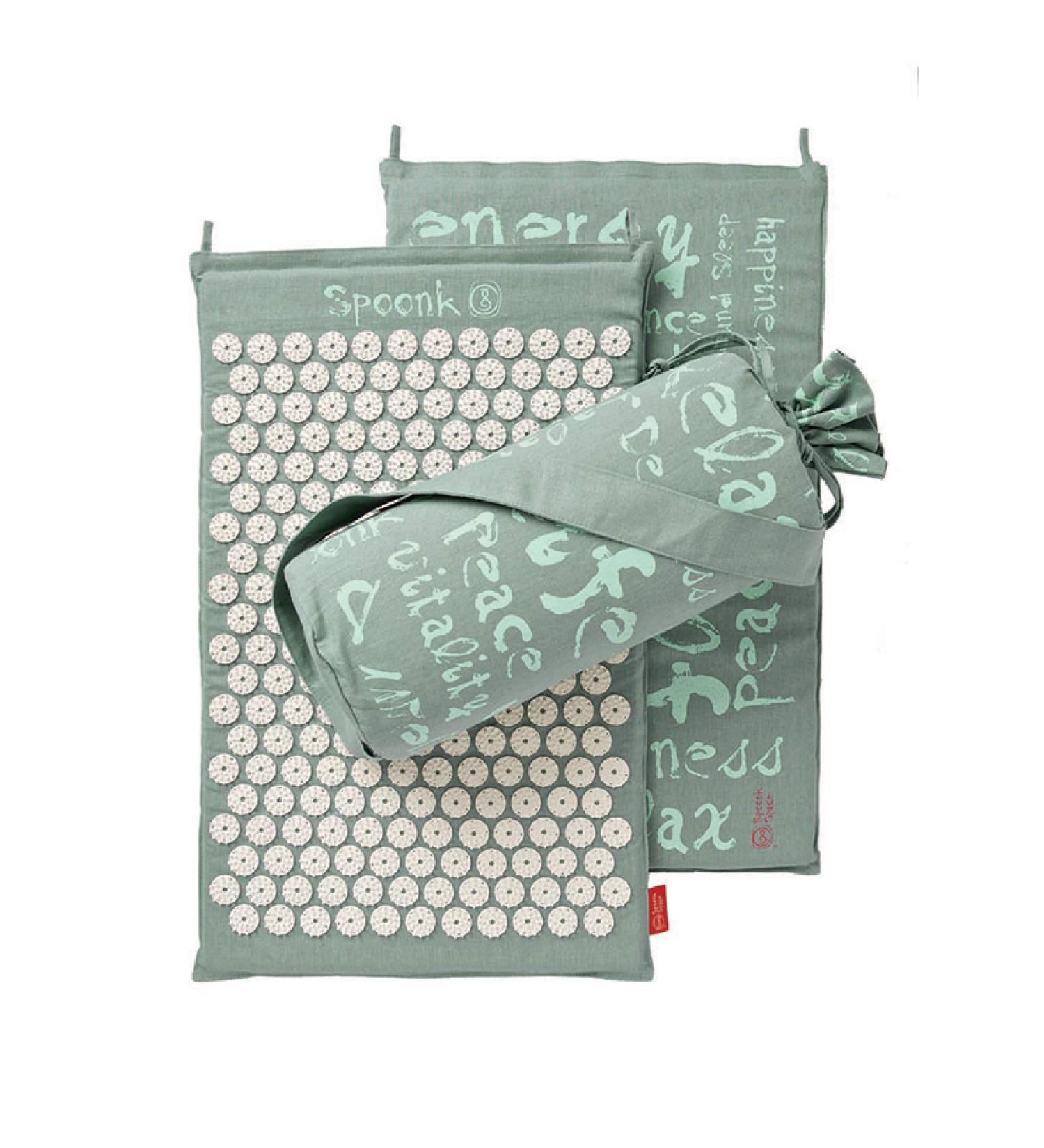 Spoonk Organic Hemp Acupressure Mat with EcoFoam - USA Made Sage | Eco-Friendly and Sustainable - Buy Online on GoSupps.com