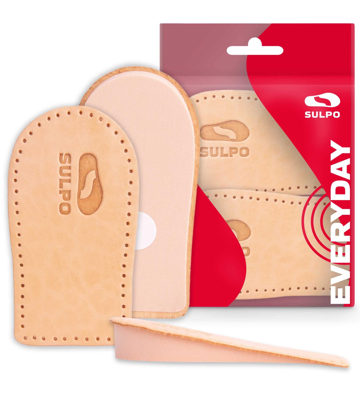 Sulpo Heel Increase Inserts - Orthopedic Wedge 20mm for Height Gain & Comfort | Leather Heel Pillows for Men & Women (Size 41-43) - Buy Online on GoSupps.com