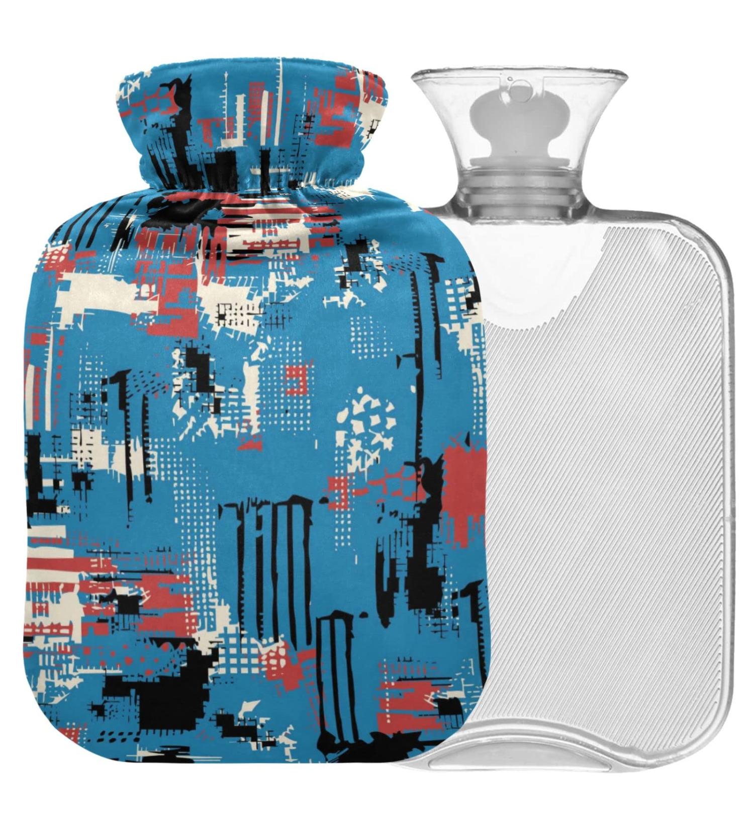 Buy NAANLE 2L Hot Water Bottle with Black Red Plaid Cover Ideal for Back Pain Relief Hand & Foot Warmer Neck Heat Therapy | International Shipping - Buy Online on GoSupps.com