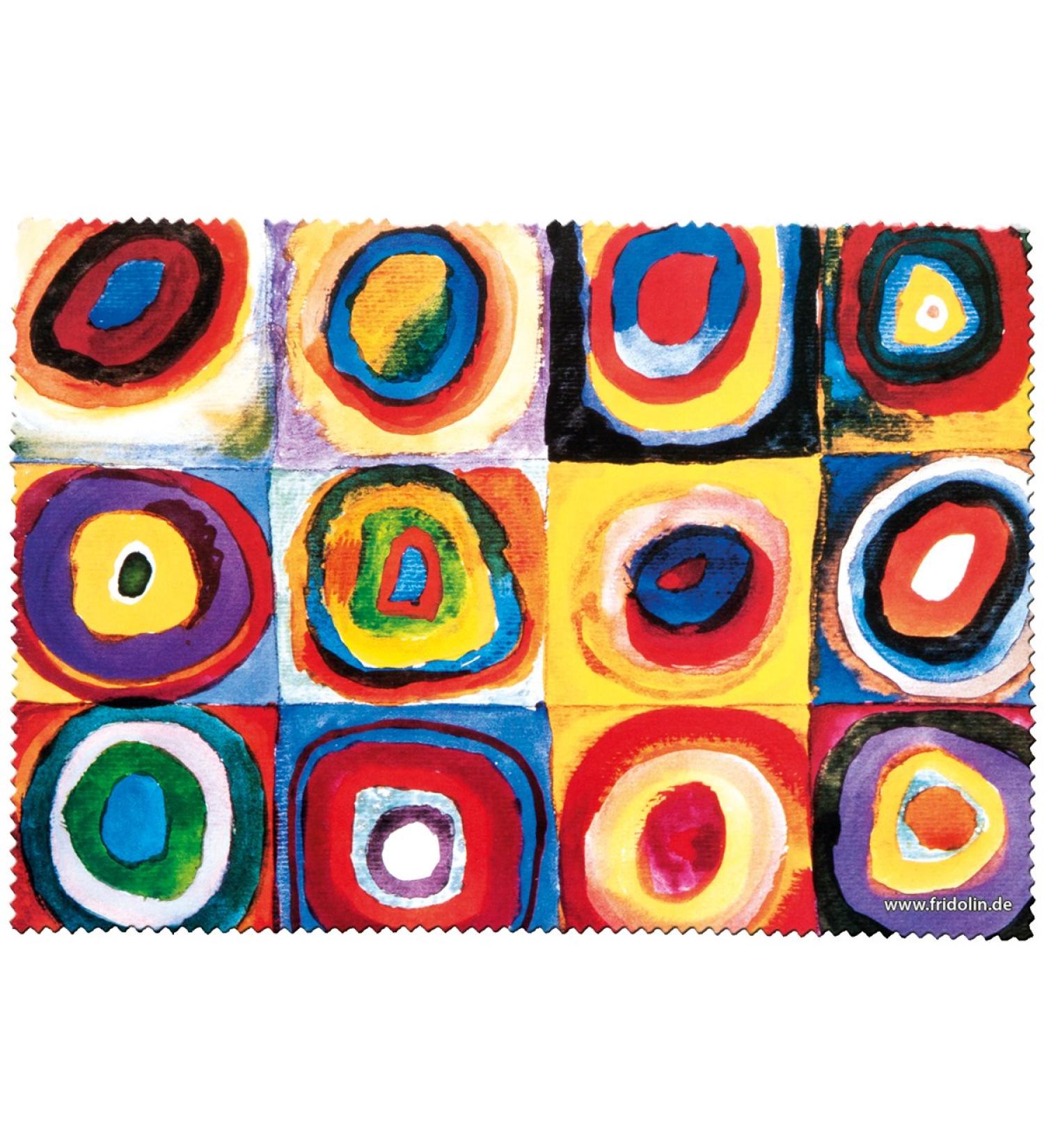 Fridolin glasses cleaning cloth Kandinsky colour study fabric colourful 18x12.5x1 cm
