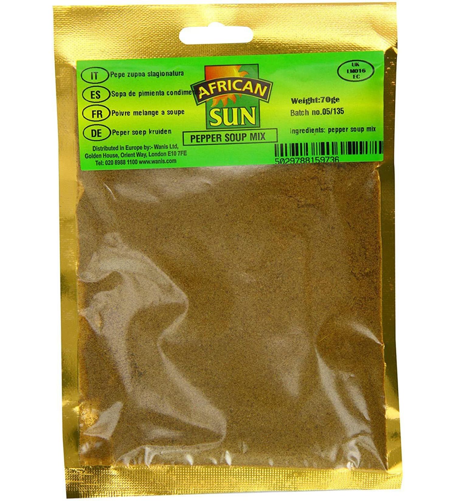 African Sun Pepper Soup Mix 70g-Fd